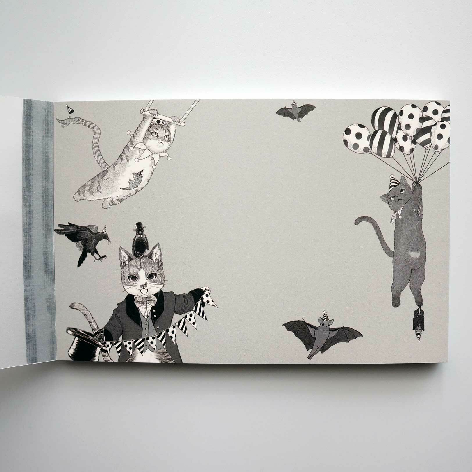 Hana Circus Original 猫のサーカス団メモパッド 縦長タイプ 横長タイプ はちわれ キジトラ 黒猫 個性的な大人のファッション通販 Hana Circus