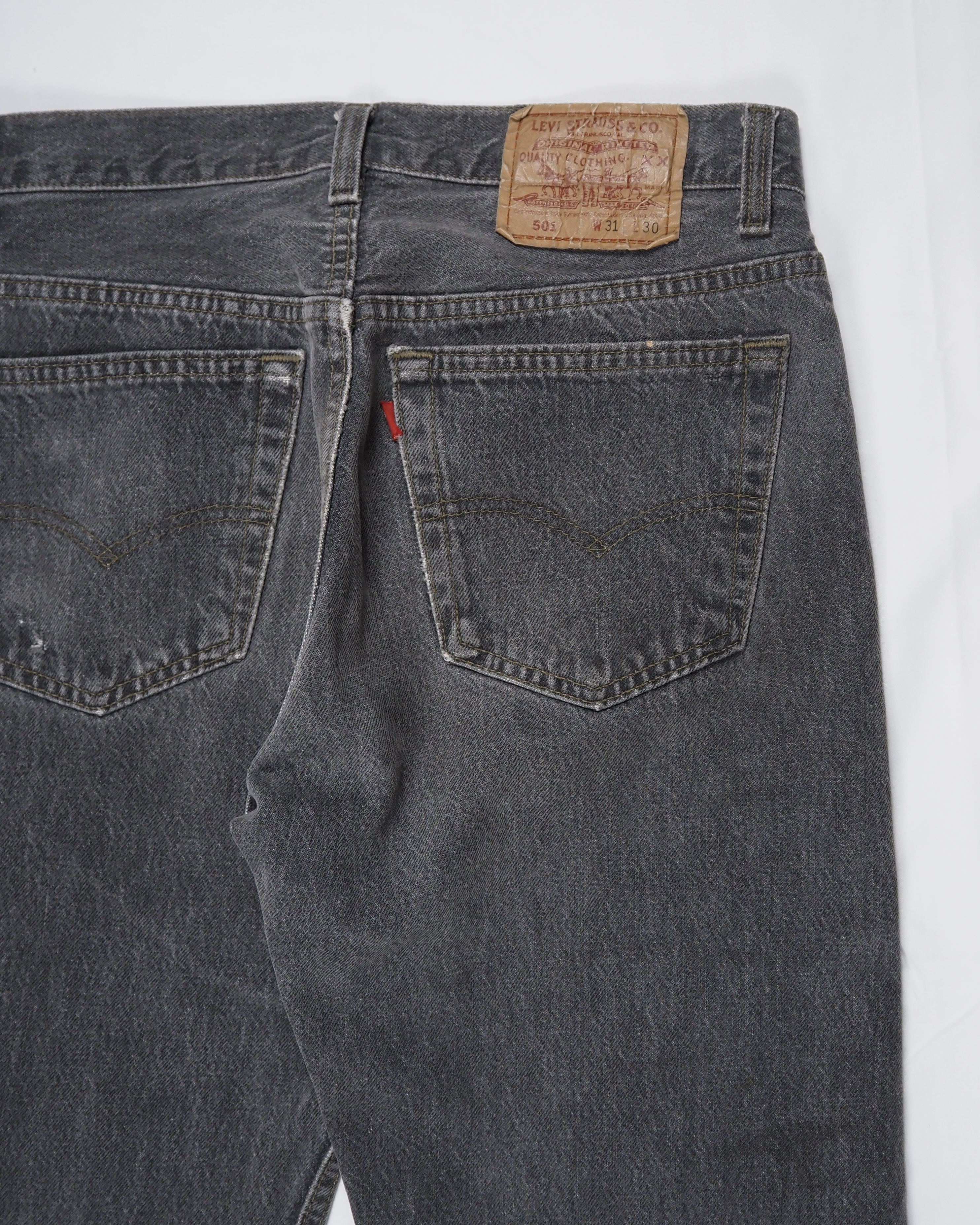 90’s Levi’s 501 先染めブラックデニム 31×30 の画像 16