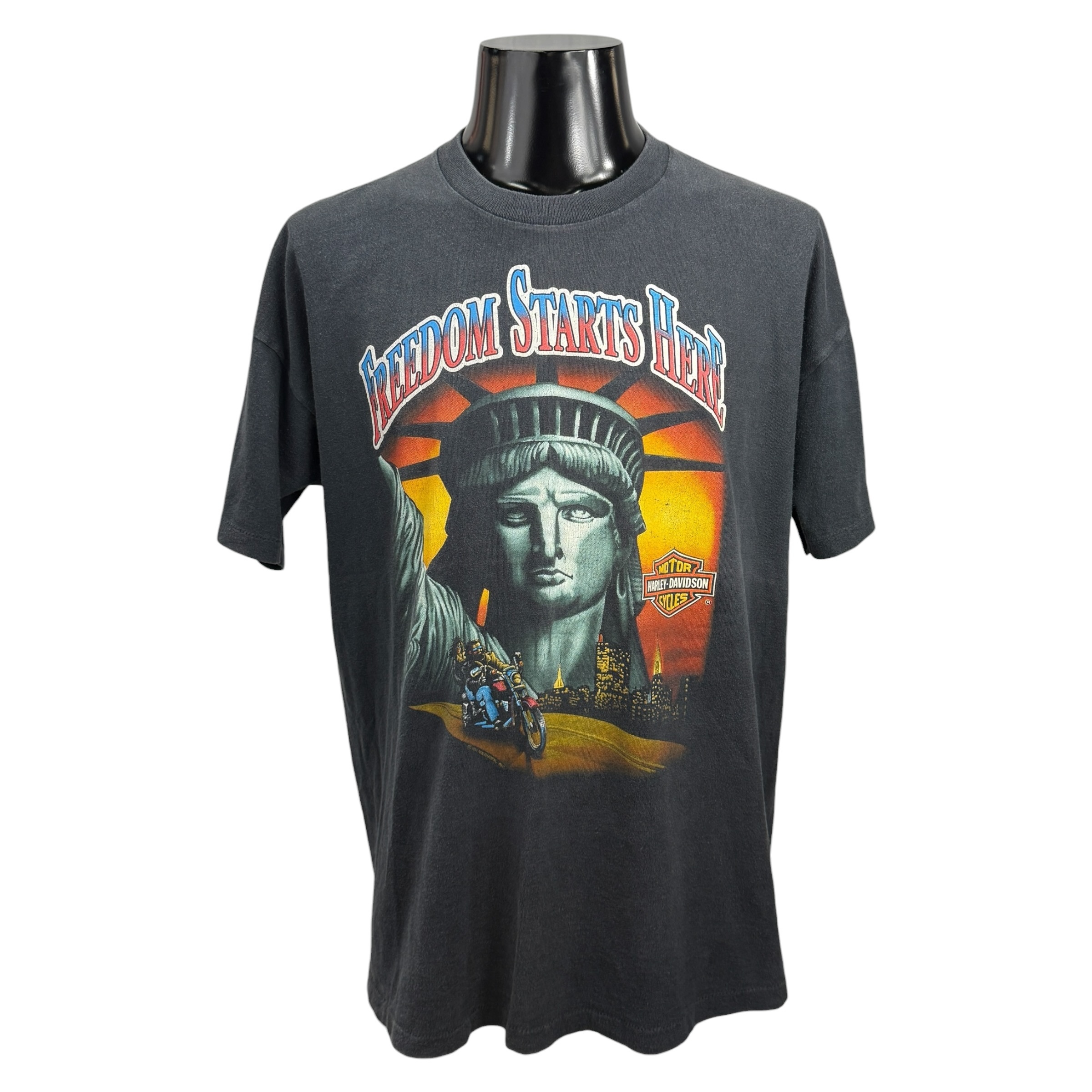 【HARLEY-DAVIDSON】ハーレーダビットソン “FREEDOM STARTS HERE” 90’s Vintage Tシャツ