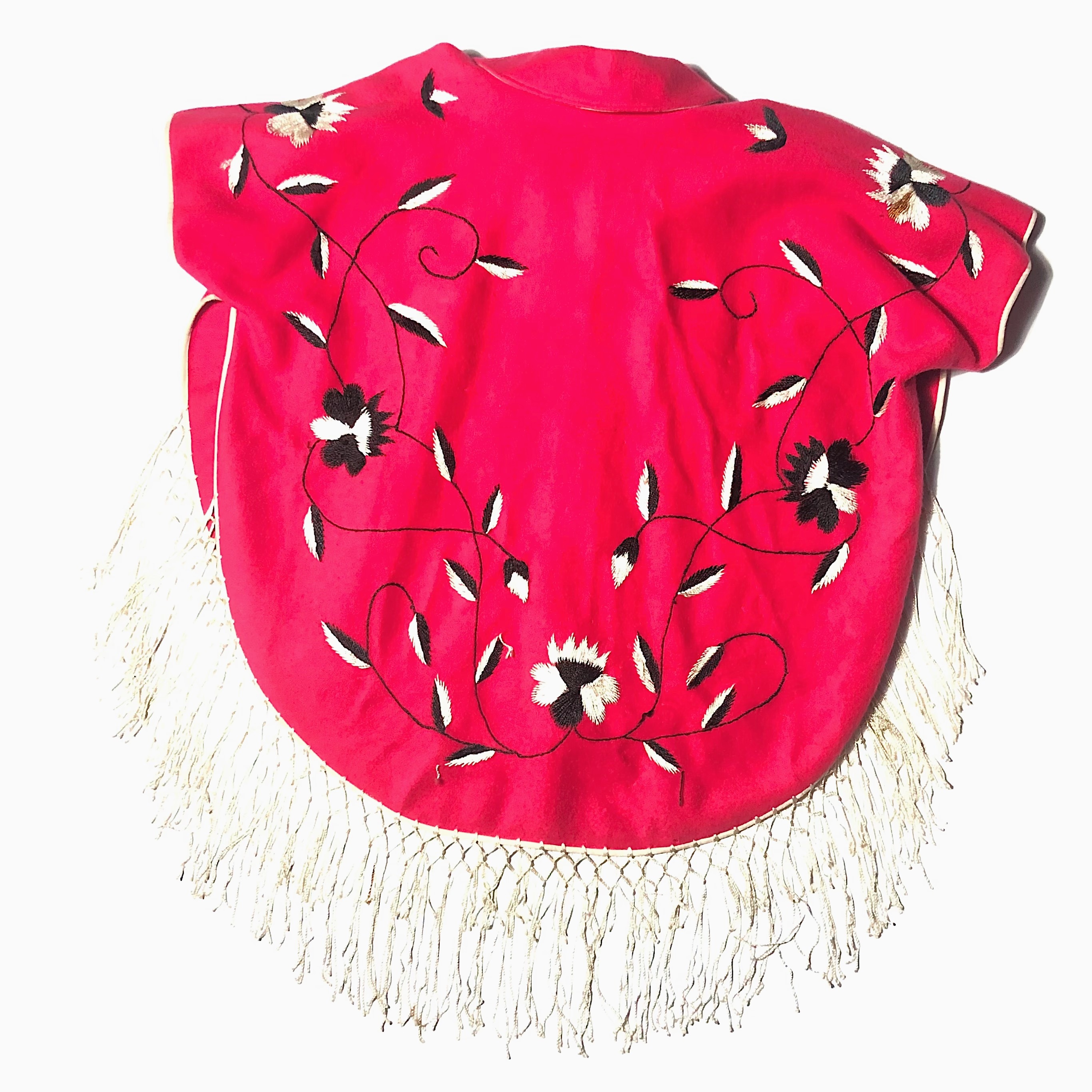 Vintage Embroidery Fringe Poncho の画像 2