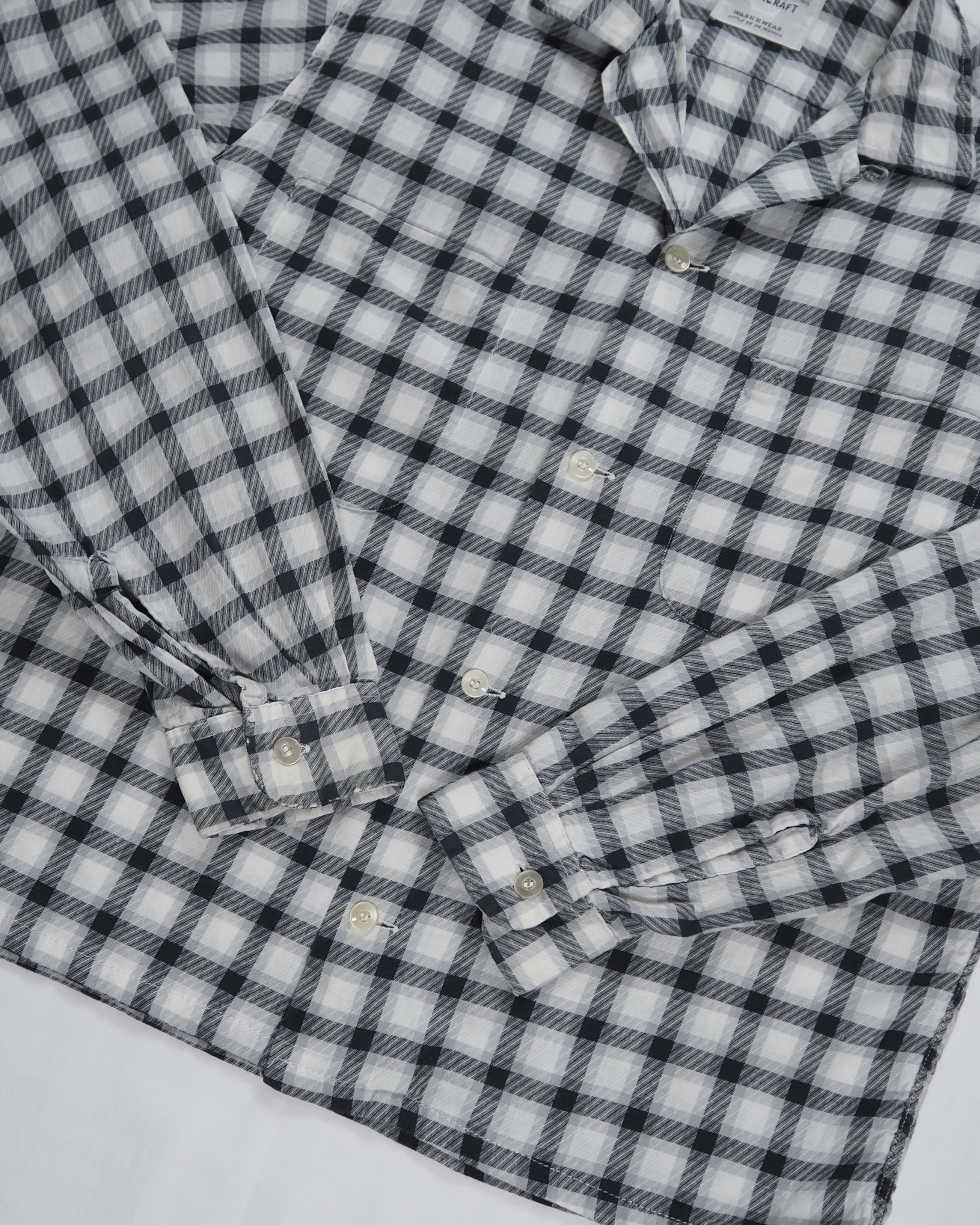 【5/6(水) 20:00入荷】60’s Towncraft コットンシャツ ブラック×ホワイト の画像 10