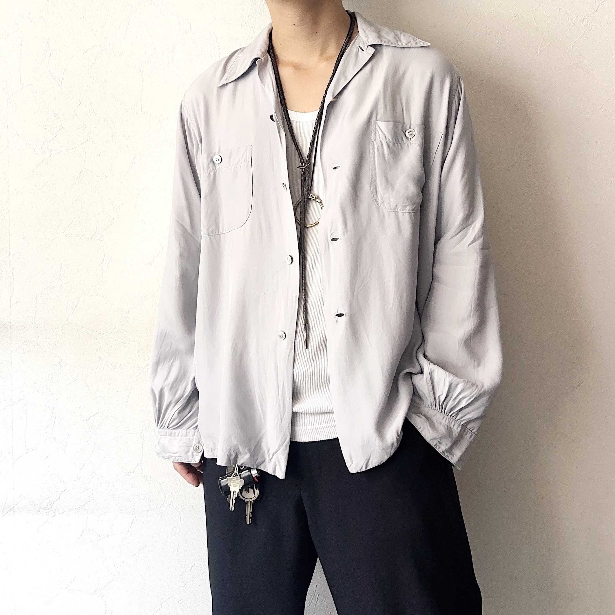Vintage 50's【Rich Guild】Open Collar Rayon Shirt の画像 3