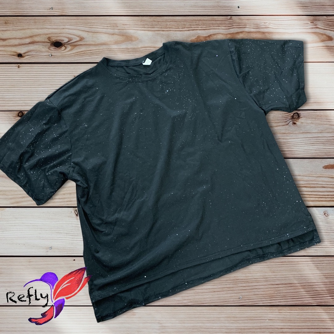 輸入古着 きらきらラメ ビッグtシャツ オーバーサイズ 韓国ファッション Refly ４rshop
