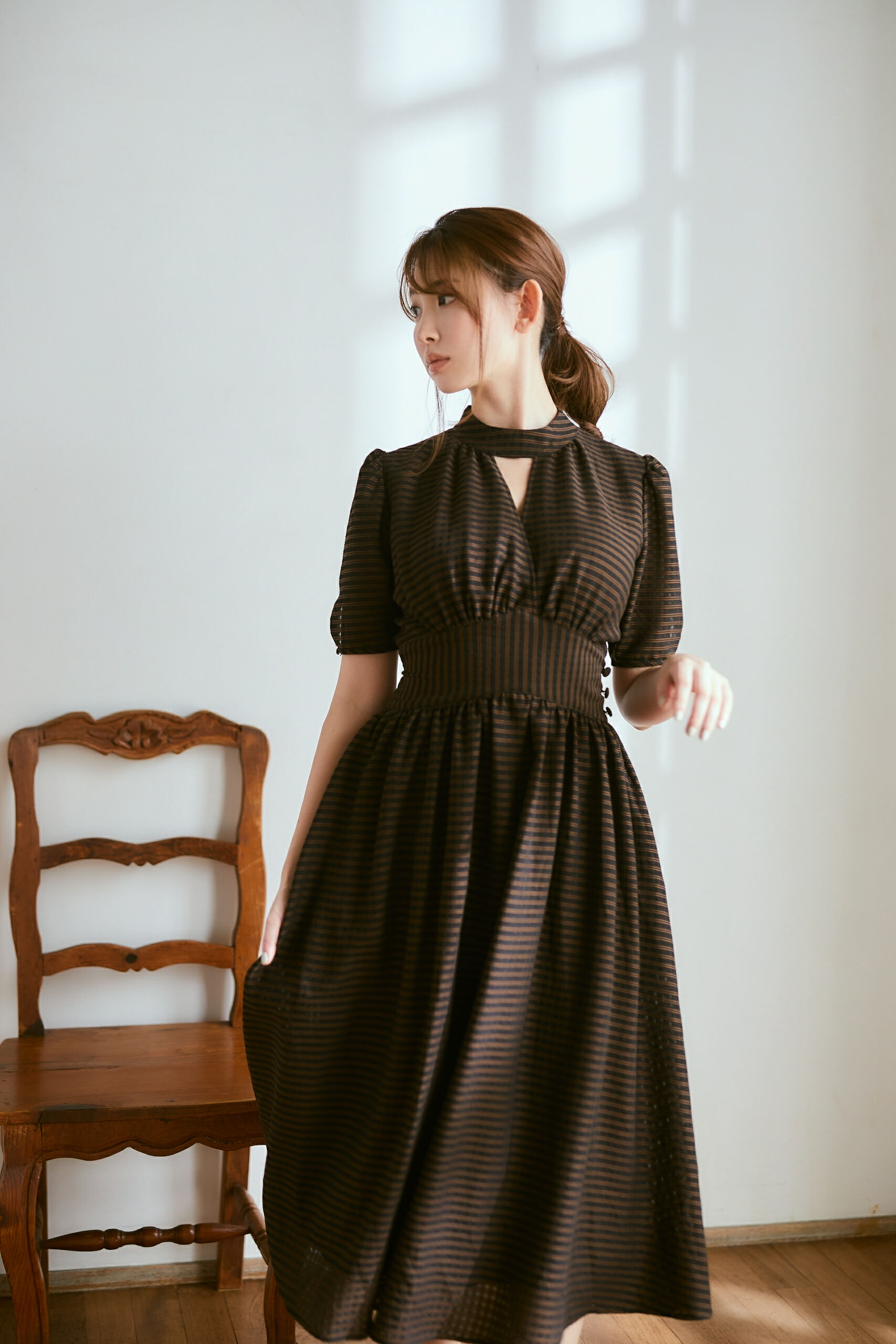 herlipto ❤︎ Striped Midi Dress - ひざ丈ワンピース