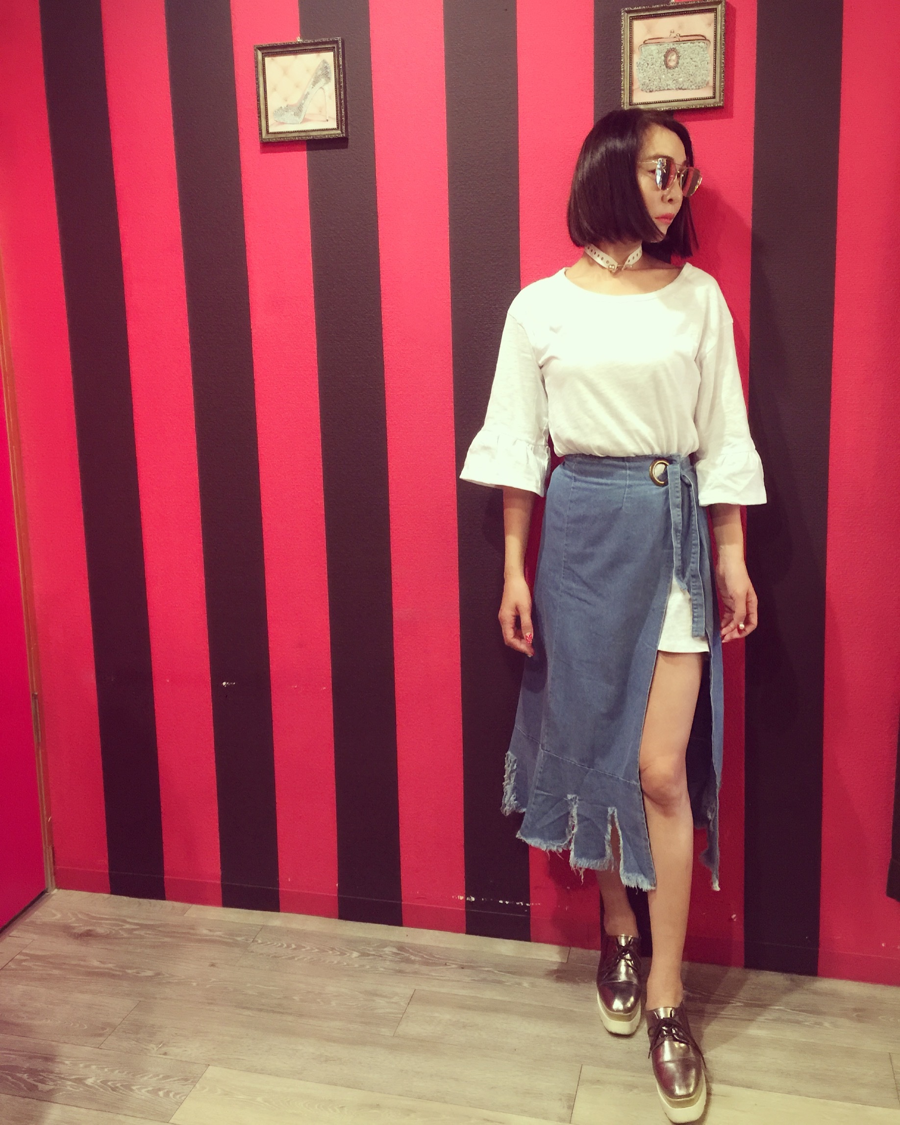 ロンtワンピース デニムスカート セレクトショップベリンダ