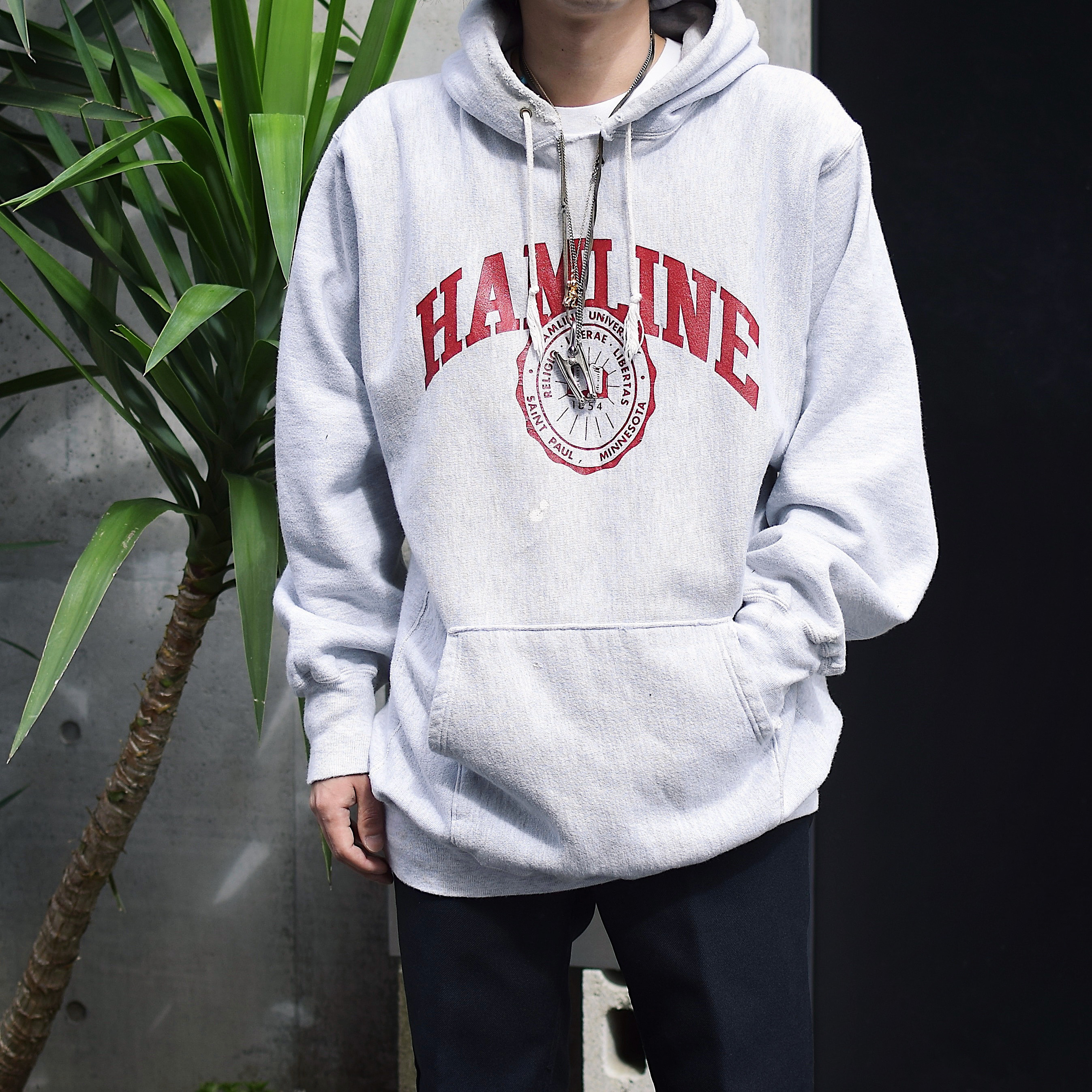 Vintage 90's【Champion】"HAMLINE" Reverse Weave Hoodie の画像 3