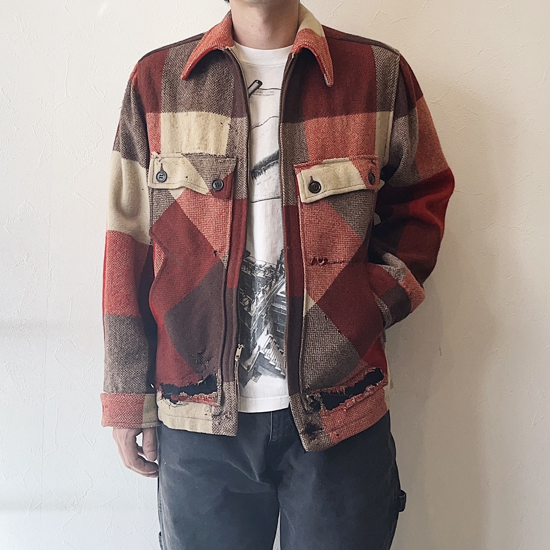 Vintage 40〜50's【Buck Skein Joe】Grunge Check Jacket の画像 3
