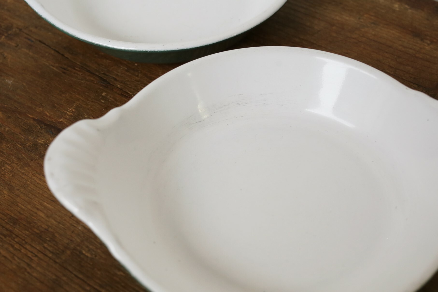 ヴィンテージ ル クルーゼ Le Creuset グラタン皿 ブリュレ皿 サイズ１ ２枚セット Emuparis