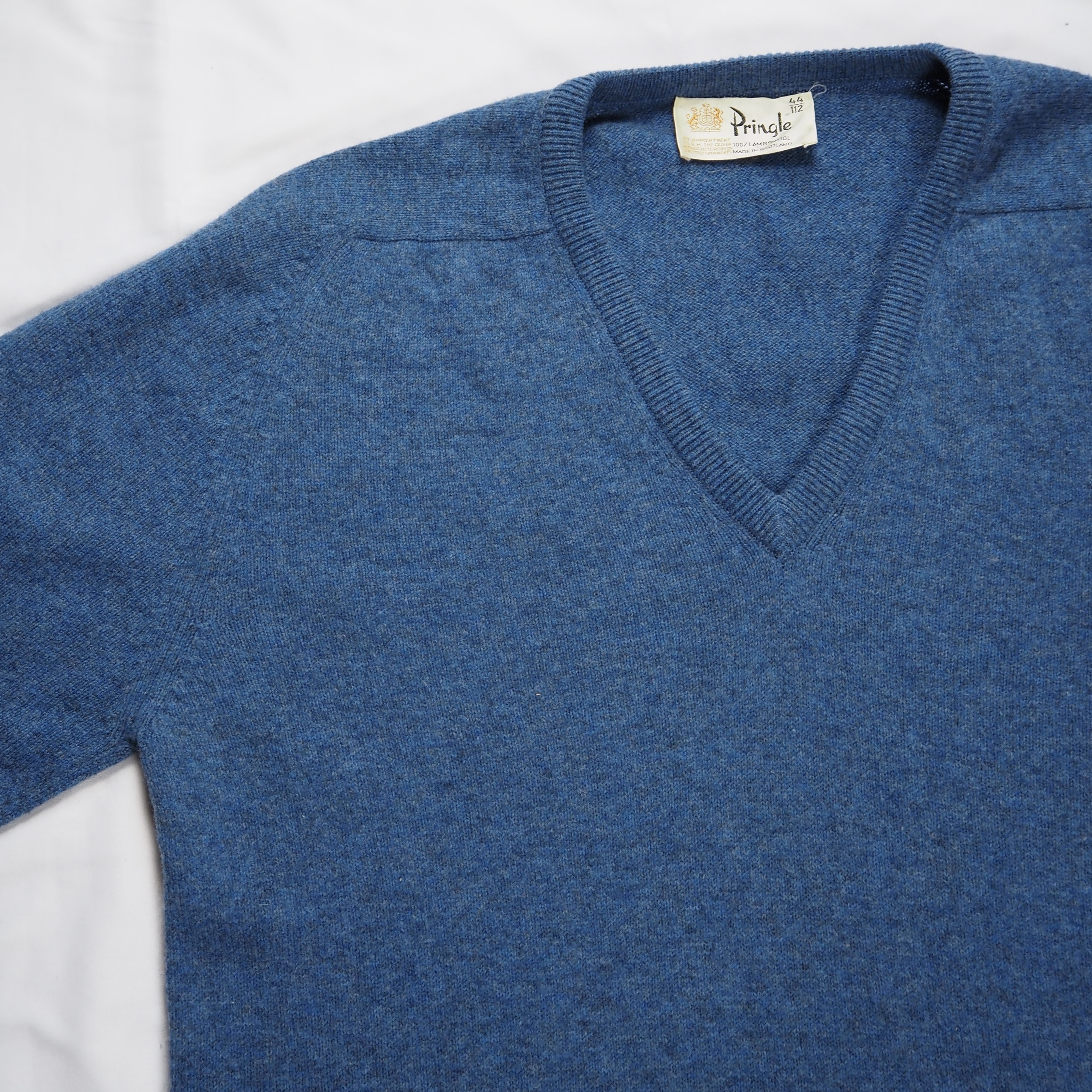 90’s Pringle Lams Wool ニット ブルー の画像 5