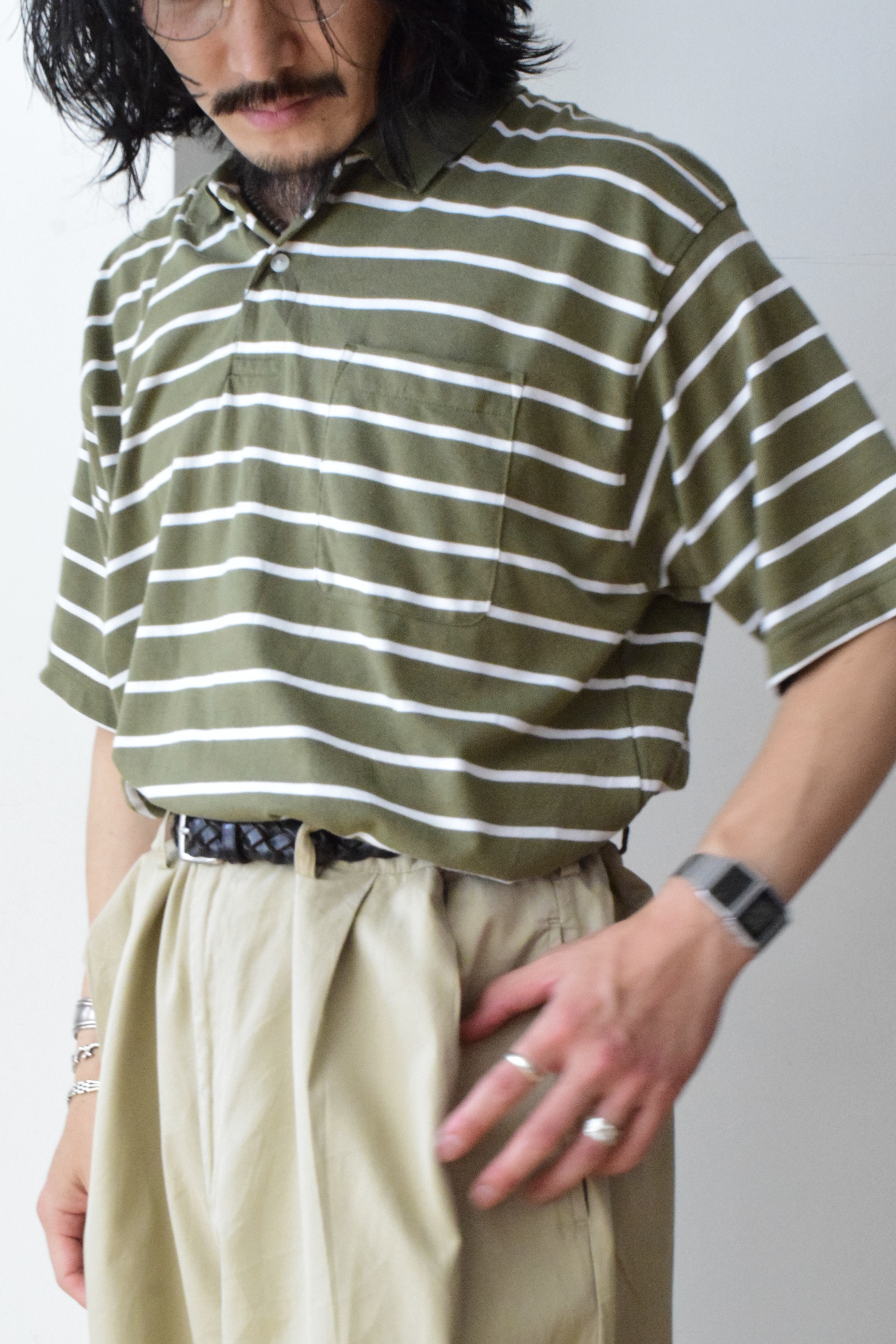 “PURITAN” border polo shirt