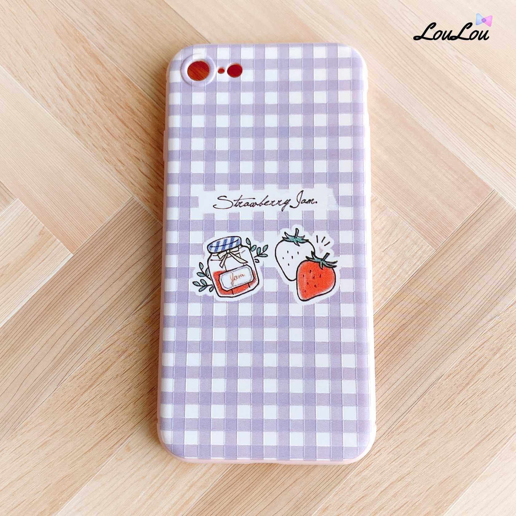 チェック柄 苺ジャムイラスト ソフト Iphoneケース Iphoneケース専門店 Loulou キラキラ ピンク ハート シンプル おしゃれでかわいい チェック柄 苺ジャムイラスト ソフト Iphoneケース Iphoneケース専門店 Loulou キラキラ ピンク ハート シンプル おしゃれでかわいい