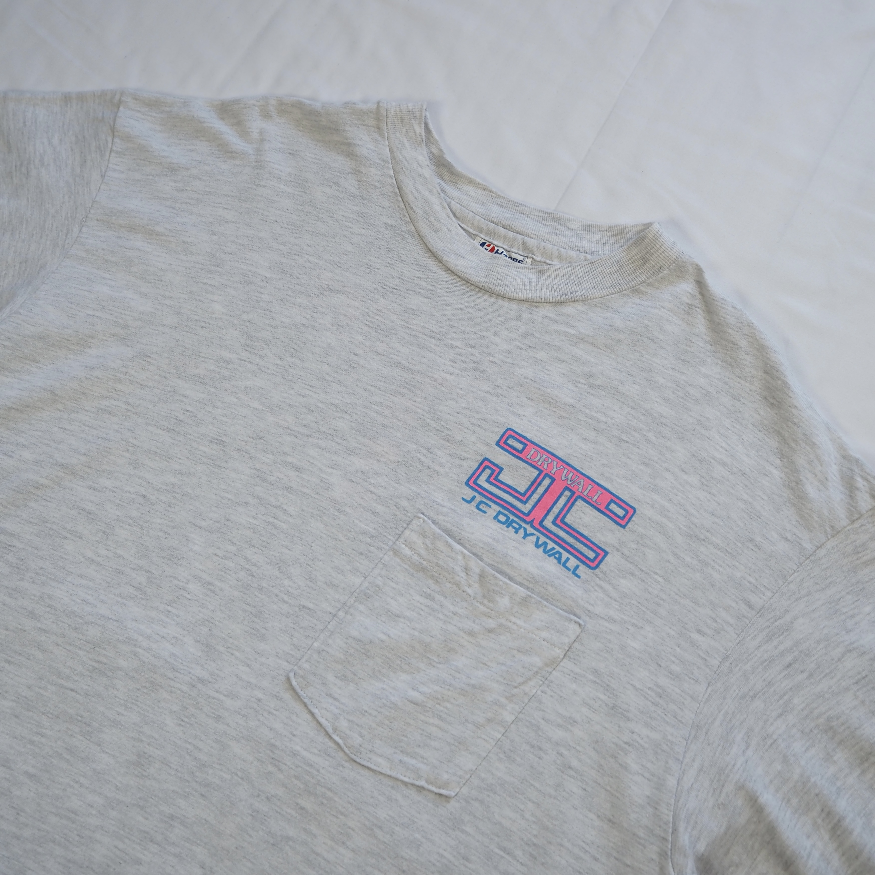 90’s Hanes ワークTシャツ 企業Tシャツ ピンク Lサイズ の画像 8