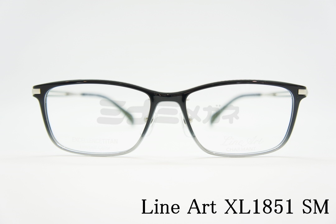 Line Art メガネ presto XL1851 BK プレスト スクエア メタル CHARMANT