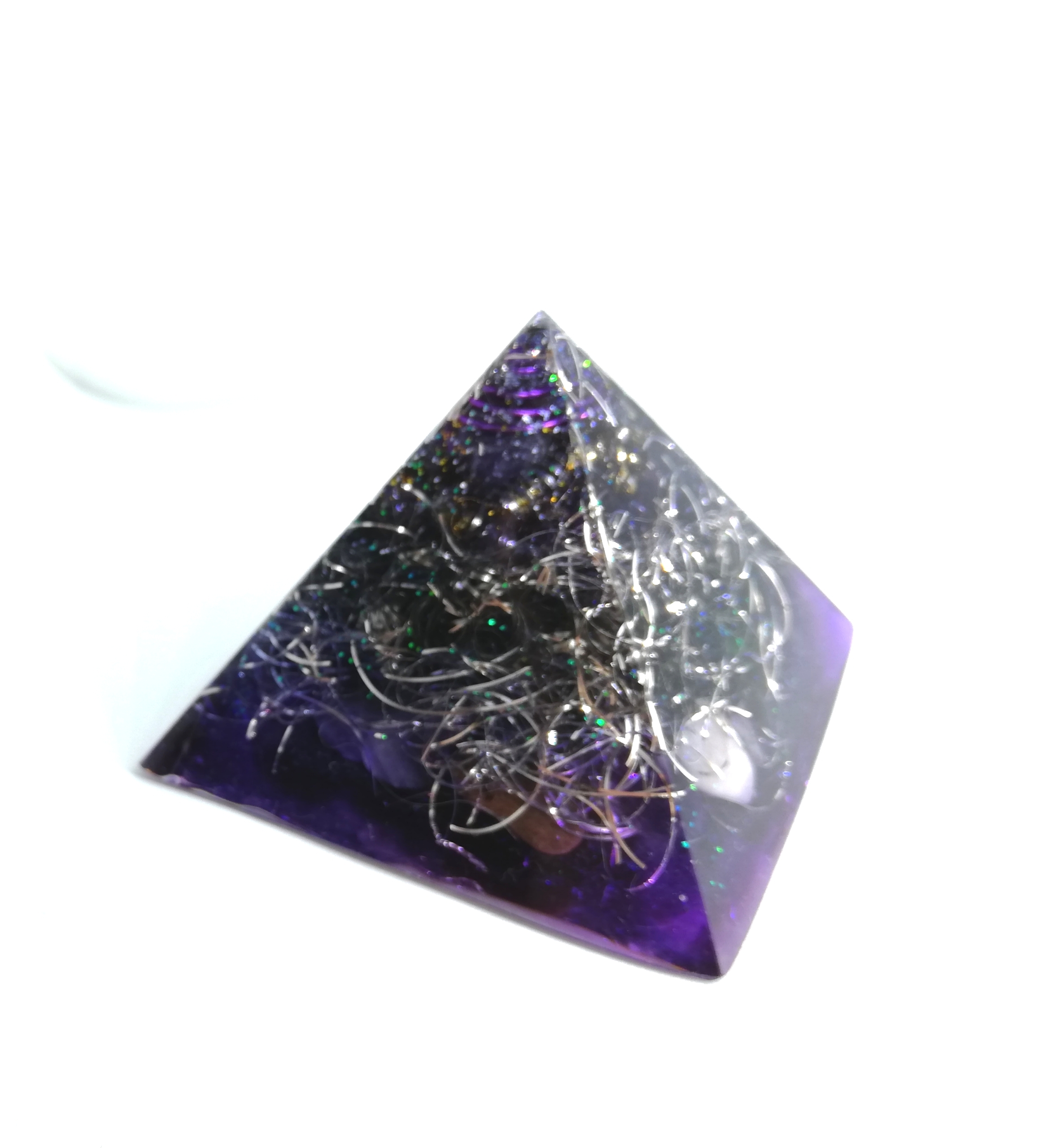 直感力アップに紫黄金比ピラミッド オルゴナイトを使ったボールペンやピアスなど オルゴナイトアクセサリー雑貨専門店 月樹子