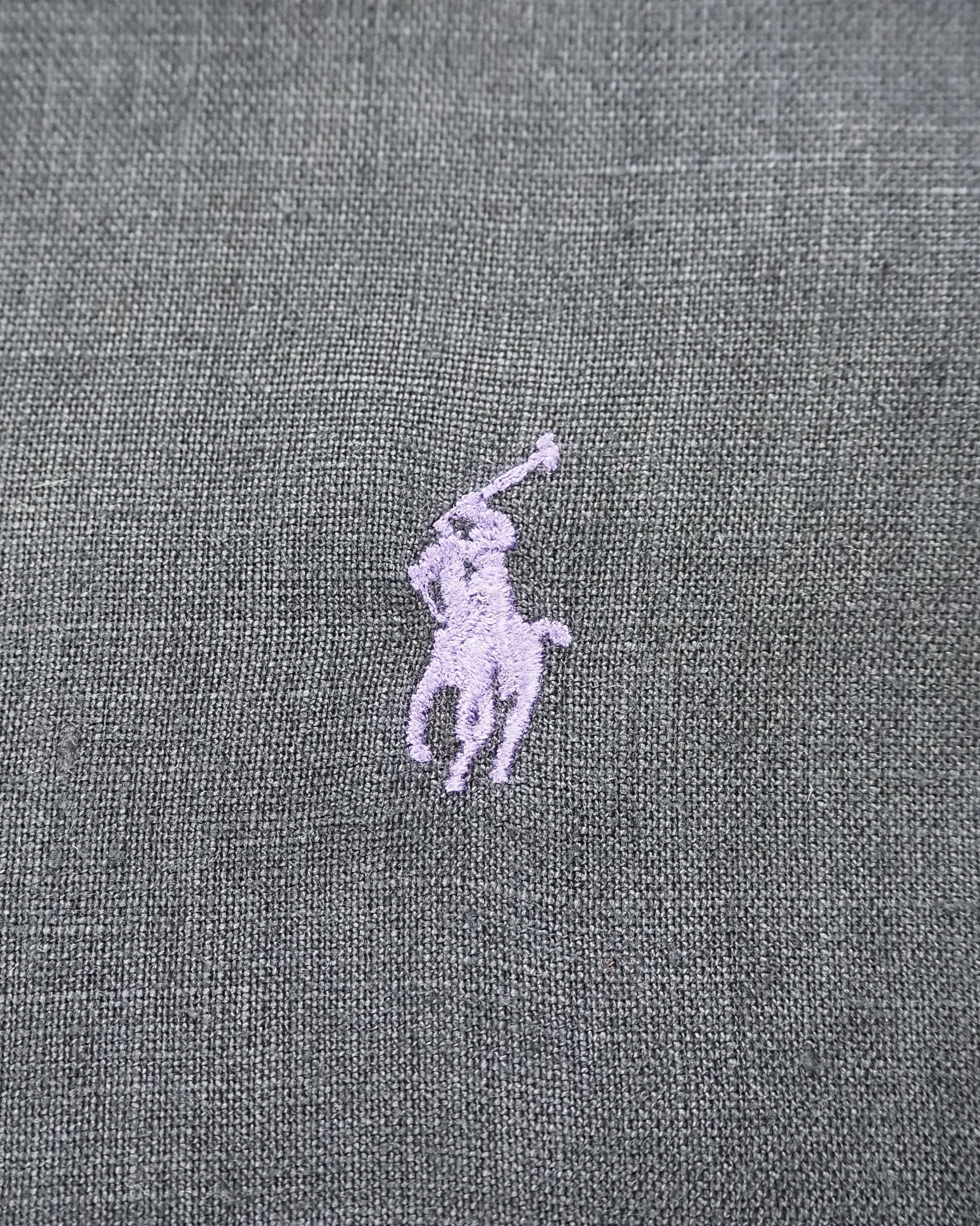 90’s Ralph Lauren リネンシャツ XL ブラック の画像 7