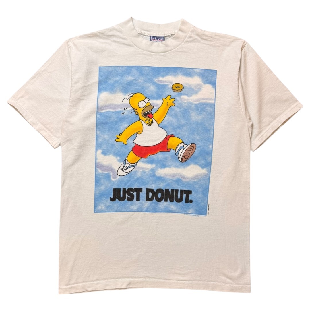 【THE SIMPSONS】シンプソンズ “JUST DONUT.” 90’s vintage NIKE パロディ Tシャツ USA製 ホーマーシンプソンズ L