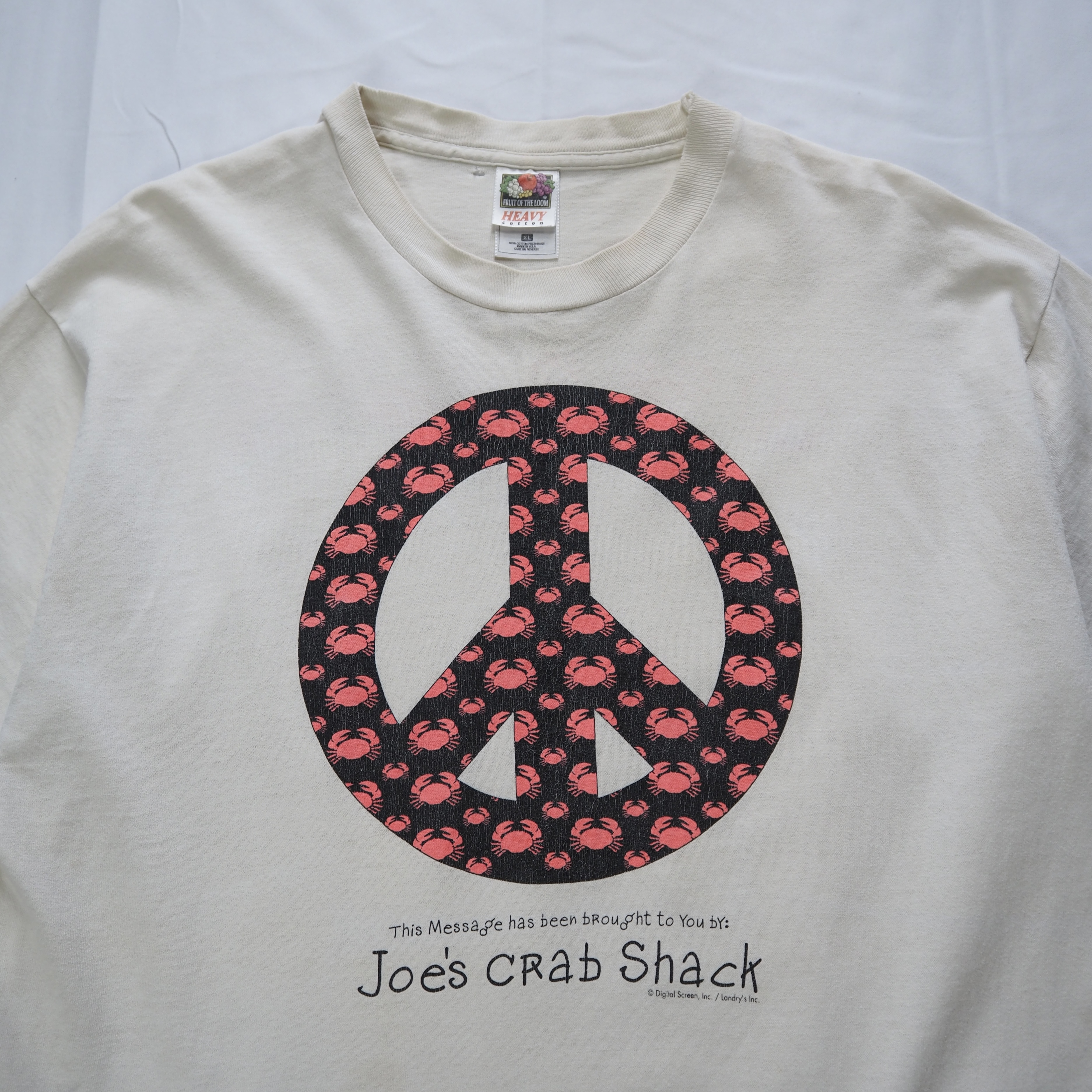 90’s Fruits of the loom ピースマークTシャツ XL の画像 2