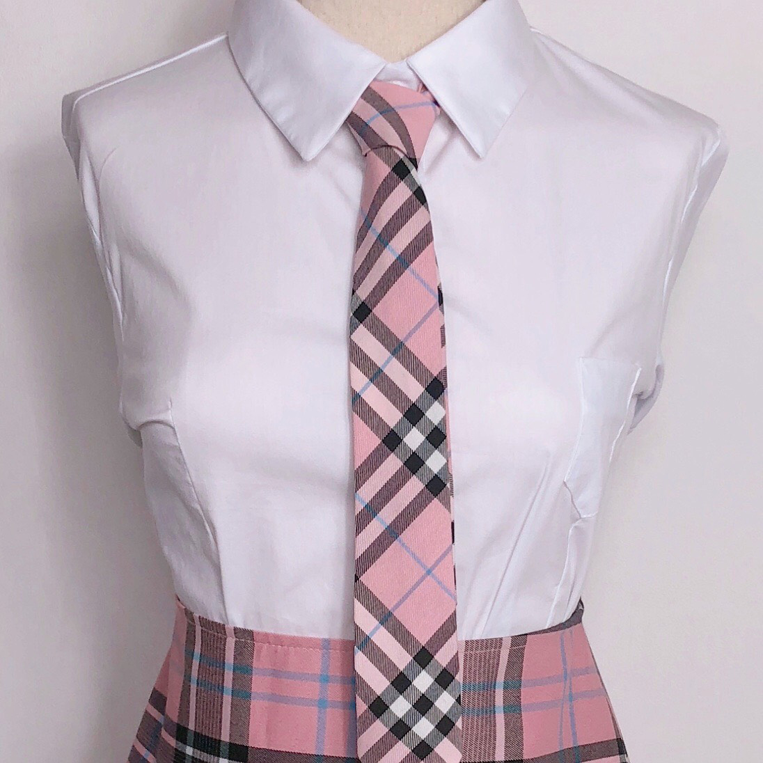 販売 アイドルピンクチェック柄ネクタイ 単品 S S U Soul School Uniform