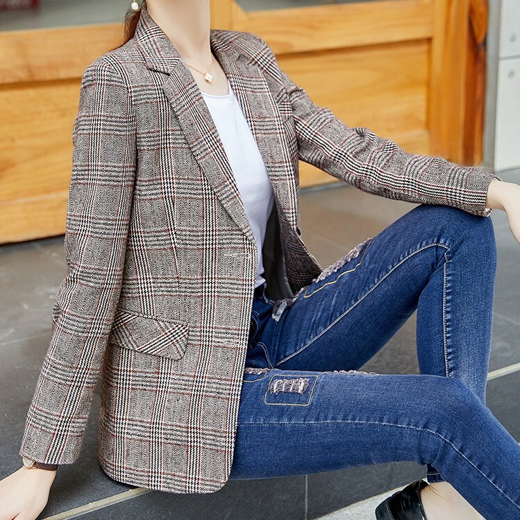 格子柄 チェック テーラード ジャケット キレイめ 秋 レディース ファッション Sheratan アラサーol 通勤 女子会ファッション専門店