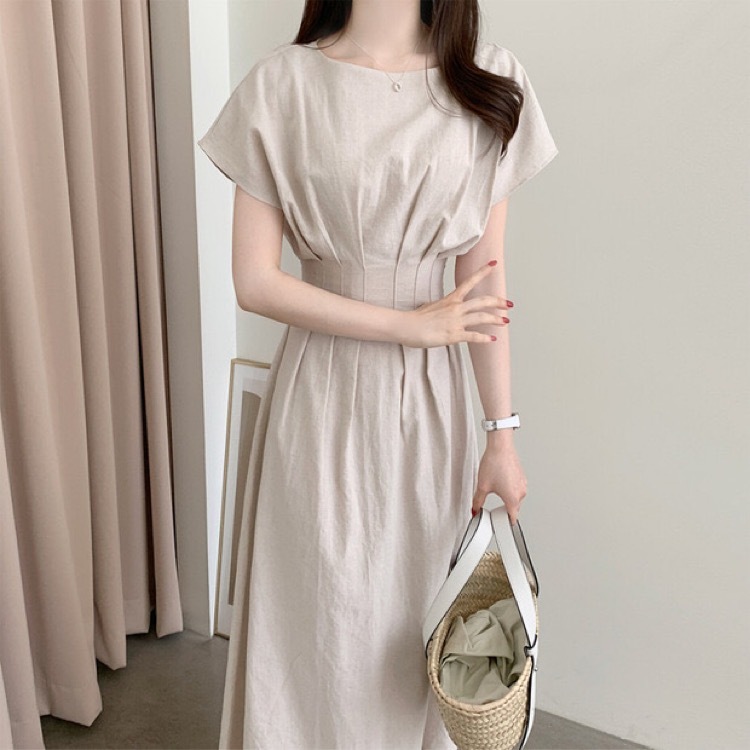 ウエストプリーツスリムワンピース U5796 Udresser