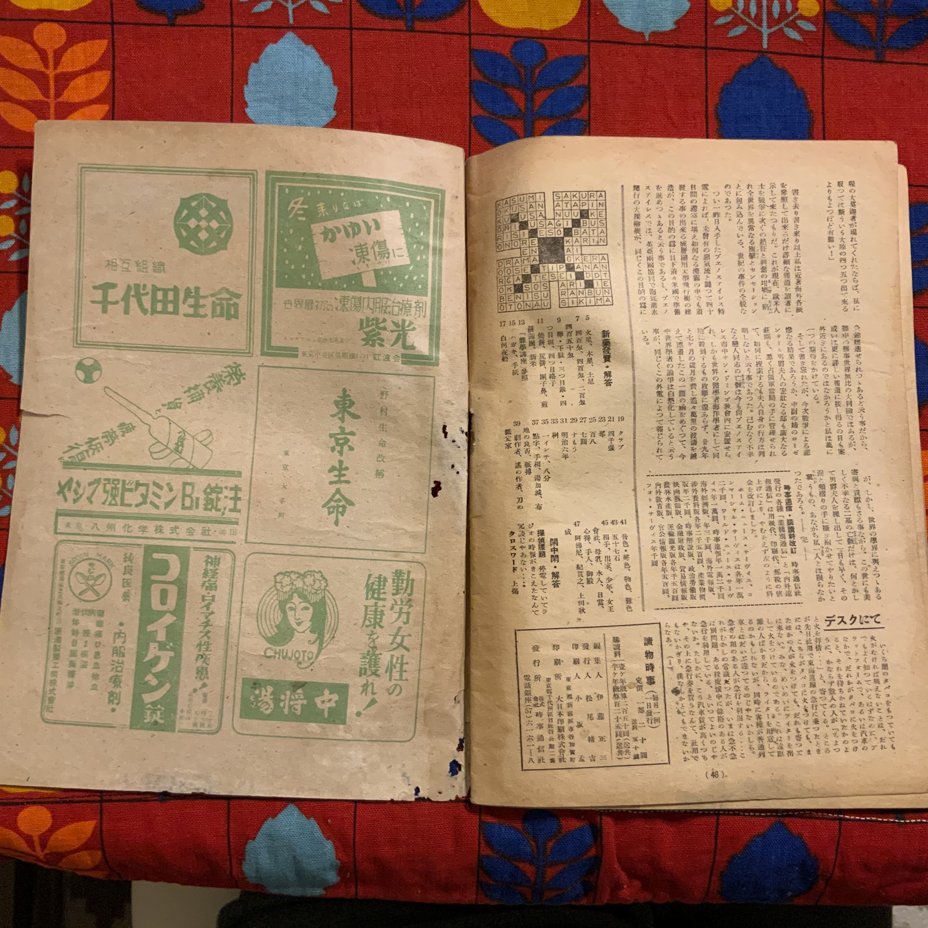 Ghq占領中 1947年 讀物時事 Jiei Digest 12月号 ウニデス潮流の彼方最終回 岡田嘉子シベリア会見 明日待子表紙 獅子文六 橘外男 東郷青兒 実用外百貨店 レトロ珍品 モラトリアム