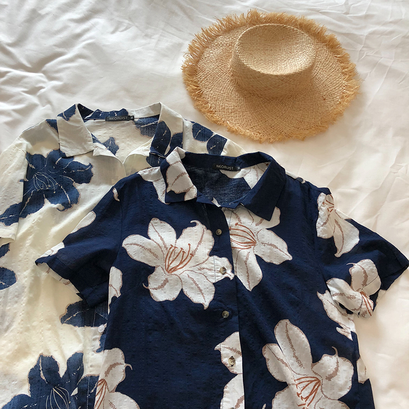 アロハシャツ 花柄 レディース 夏 シャツ 女性 オーバーサイズ 花柄ゆったりアロハシャツ 全2色 A0067 Colorful Closet おしゃれなトレンド海外レディースファッション通販 カラフルクローゼット