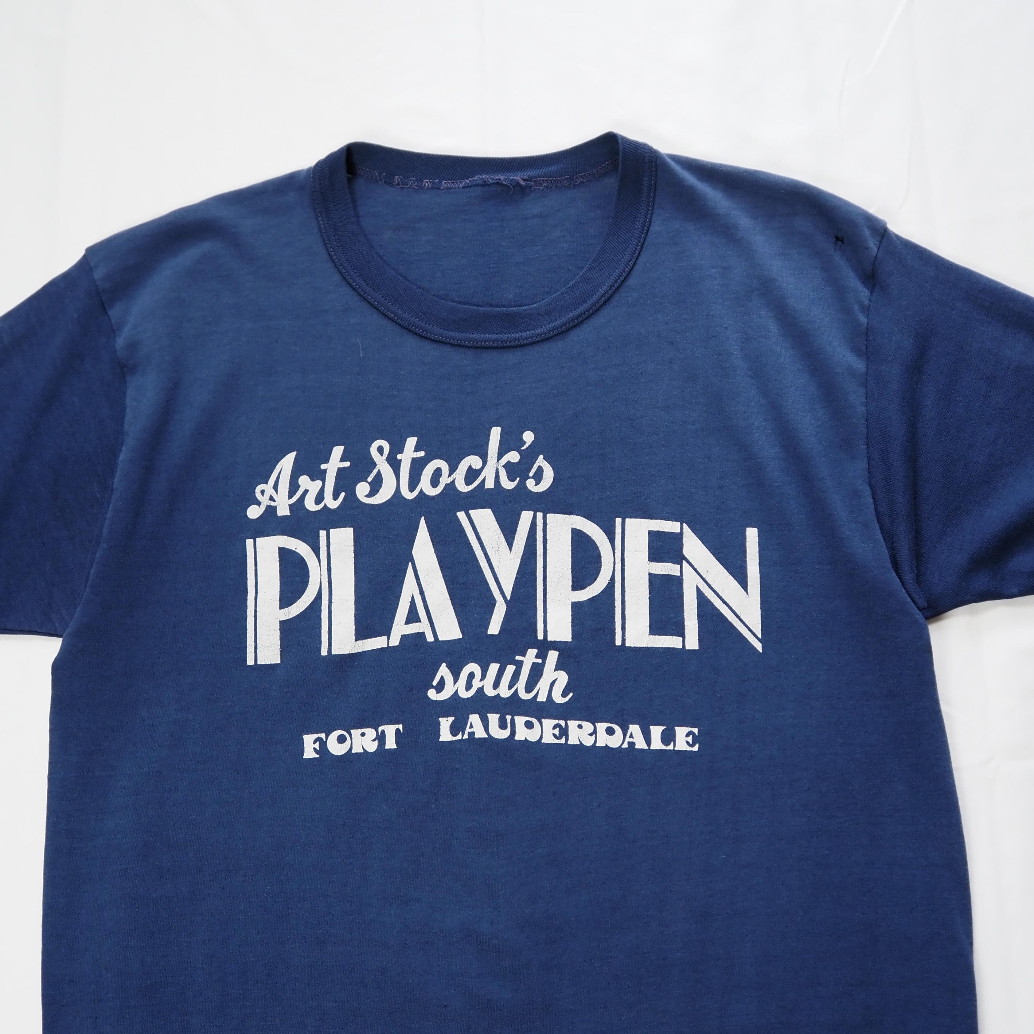 80’s プリントTシャツ ネイビーフェード の画像 2