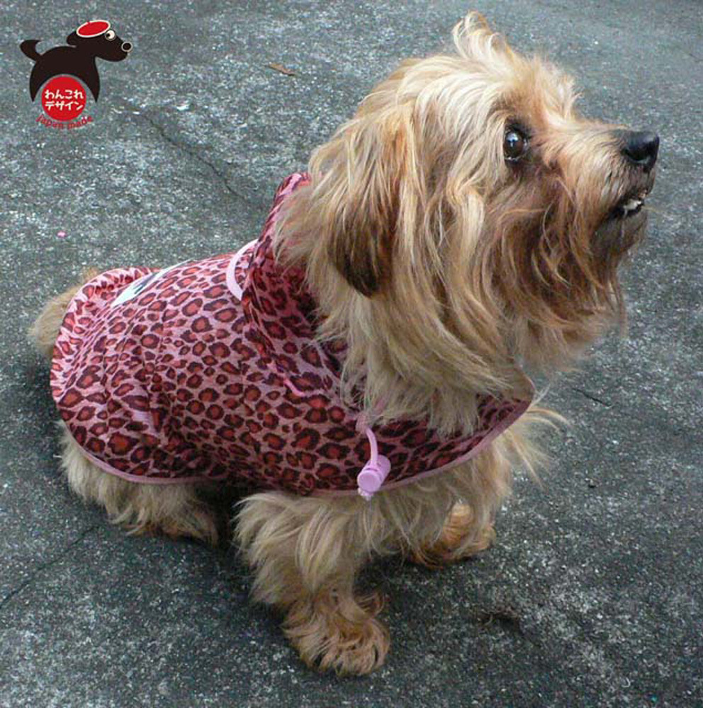 犬服 犬レインコート ヒョウ柄ピンク しょうちゃん S Ownd わんこれデザイン 犬服 犬レインコート ヒョウ柄ピンク しょうちゃん S Ownd わんこれデザイン