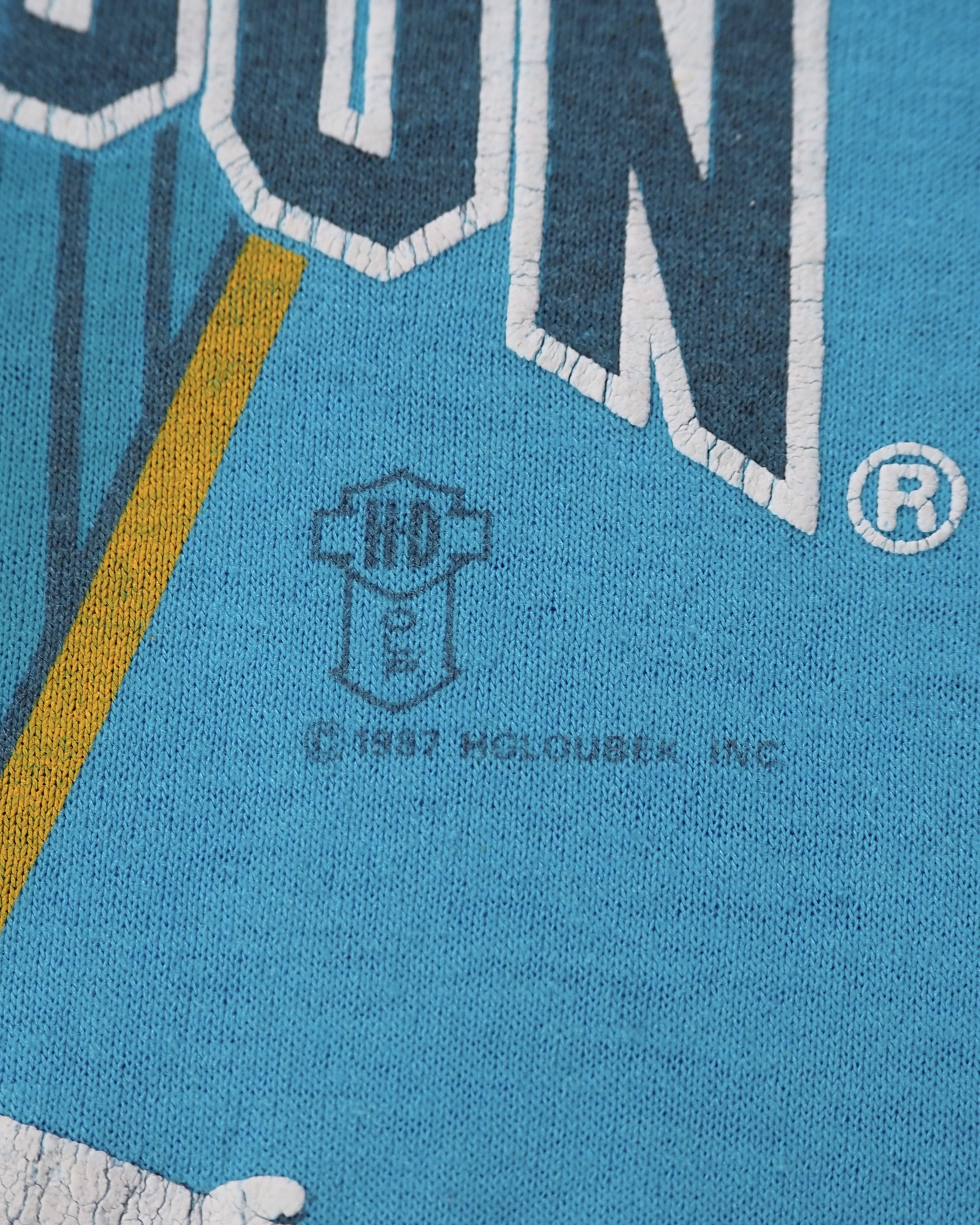 80’s Harley Davidson Tシャツ 水色 Mサイズ の画像 3