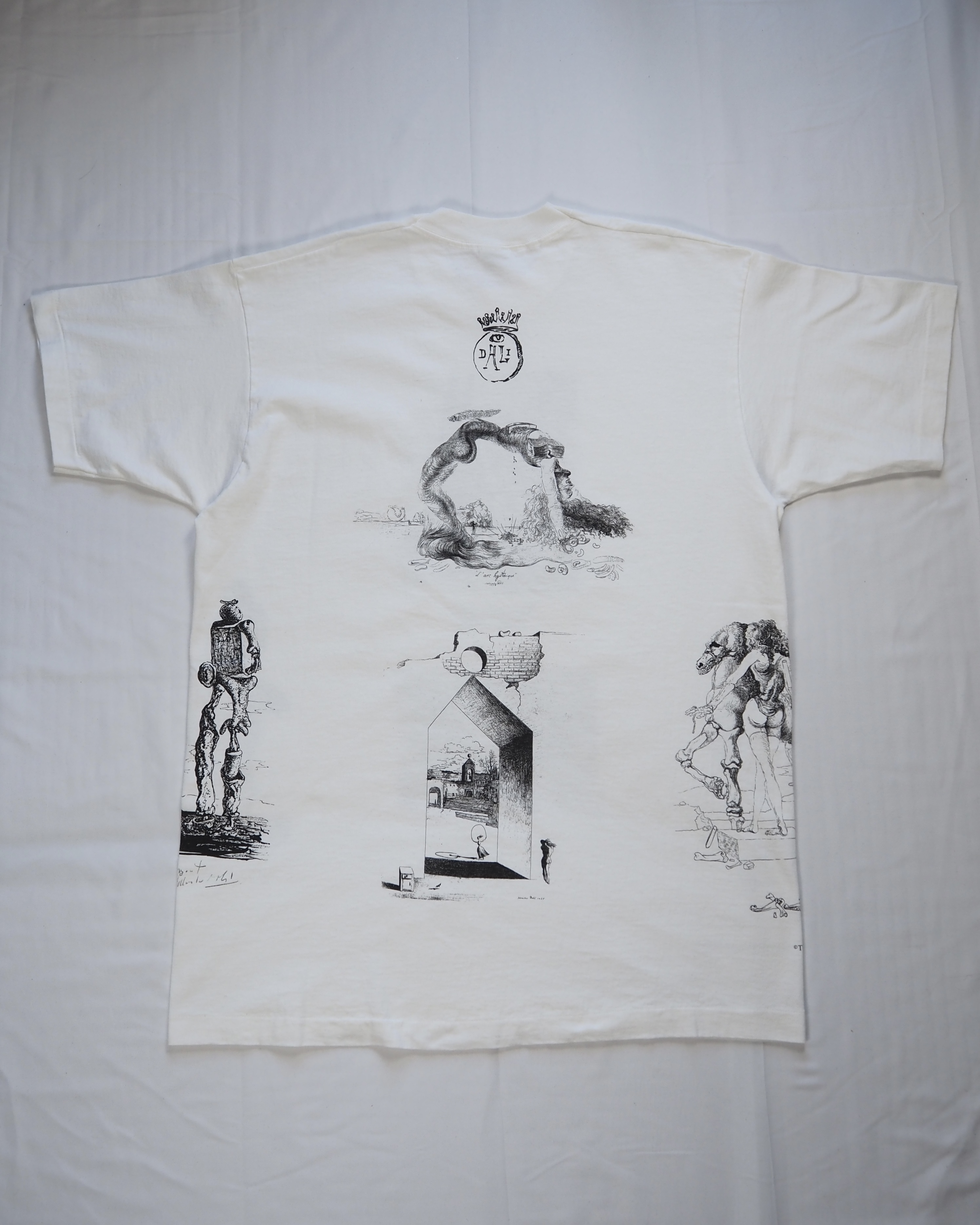90's Fruits of the loom アートTシャツ ダリ 総柄プリント XL の画像 13