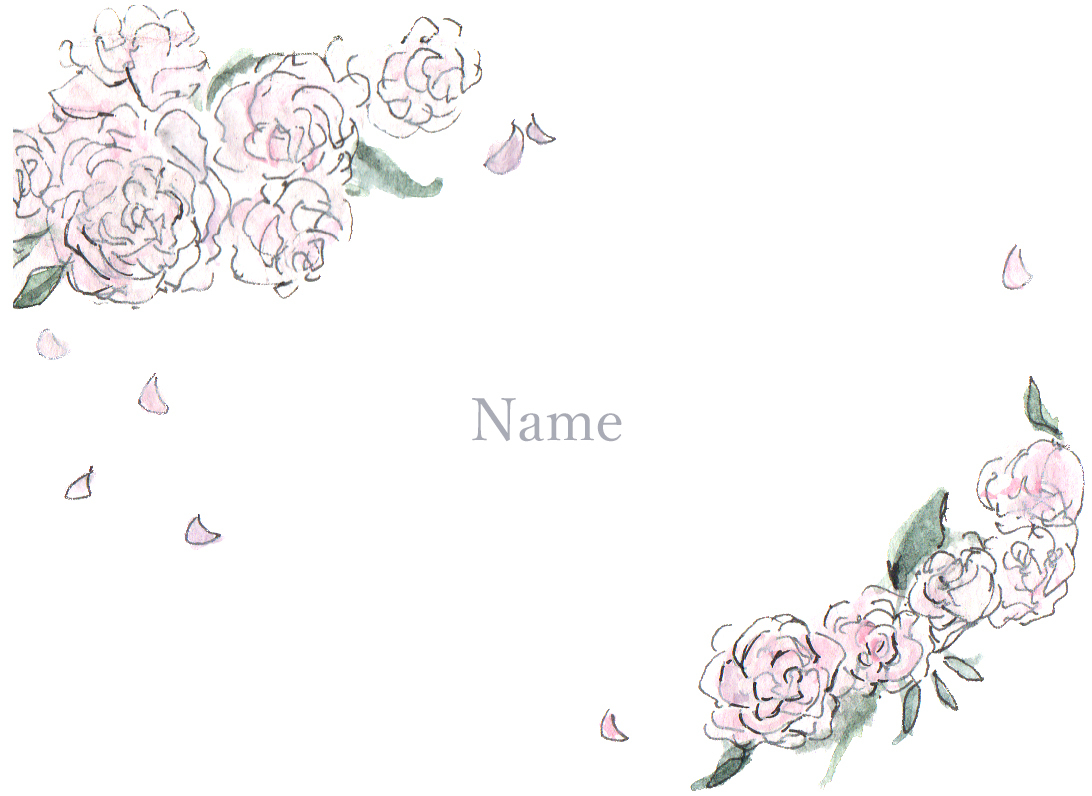 席札 セミオーダー ピンクの芍薬 Comiho こみほ