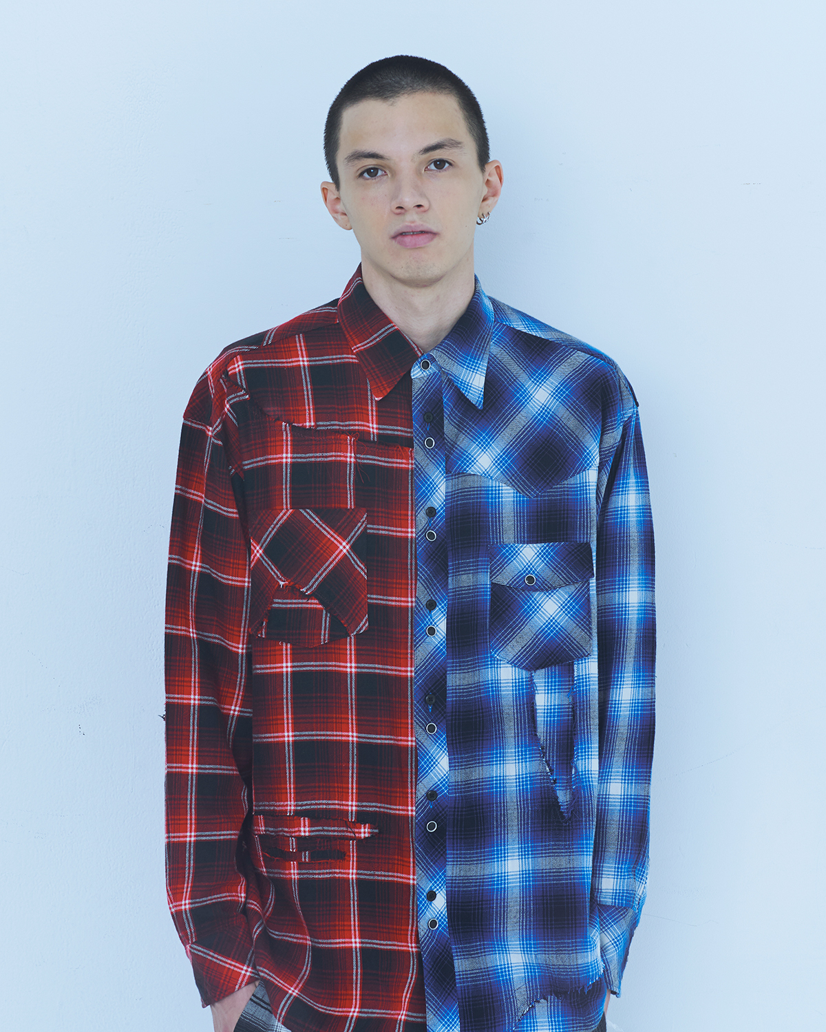 【Rafu】Remake shirt（DBR/BLK） の画像 11