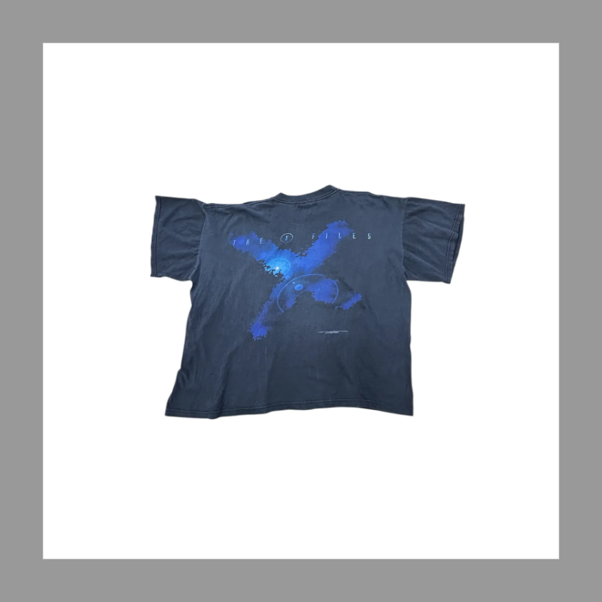 90s The X-Files Space Graphic Vintage T-Shirt Black XL の画像 2