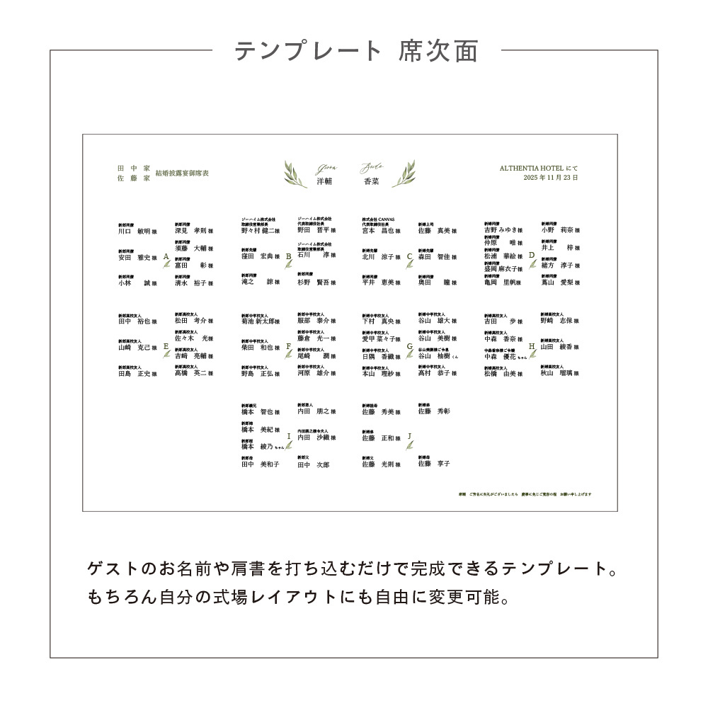 手作りキット Foglia席次表 10枚セット 1セット180円 And Craft By Happyleaf 手作りキット Foglia席次表 10枚セット 1セット180円 And Craft By Happyleaf