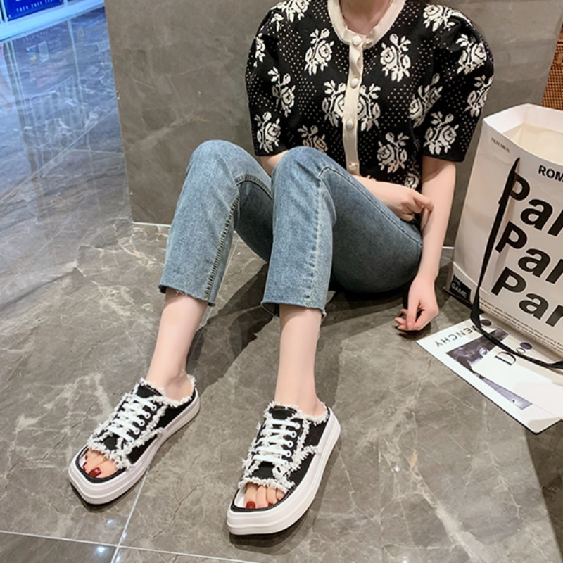 送料無料 サンダル レディース 厚底 スポサン スニーカー 個性的 おしゃれ つっかけ かかと無し 厚底 オープントゥ スクエアトゥ 紐 シューレース 25 0cm 大人可愛い かわいい カジュアル ラフ ルーズ キュート こなれ感 インスタ映え アイテム 韓国 ファッション コーデ