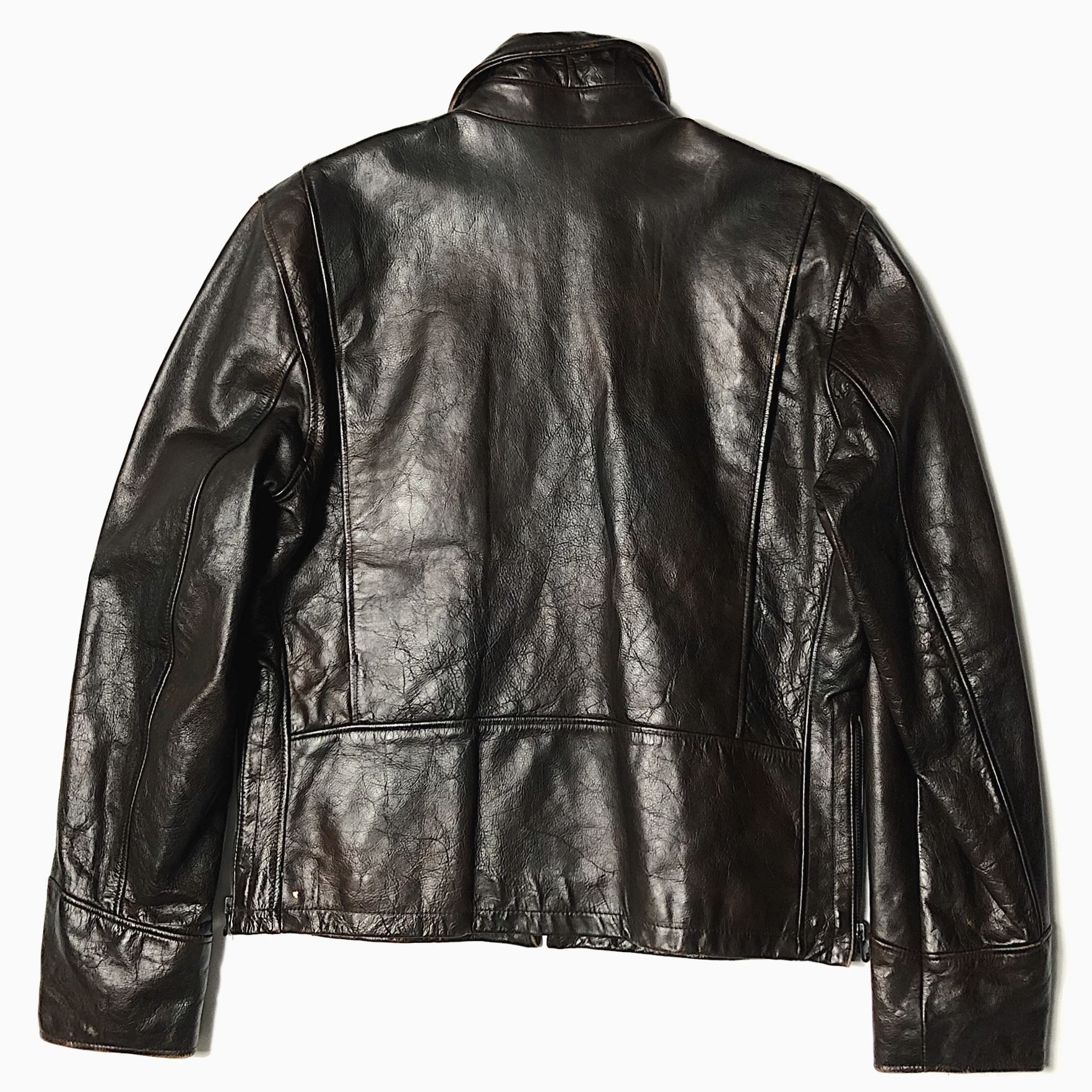 Vintage Side Zip Leather Jacket の画像 2