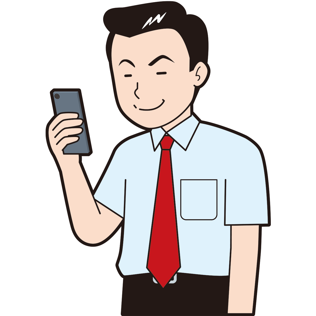 スマホを見る男性店長 Sozaido