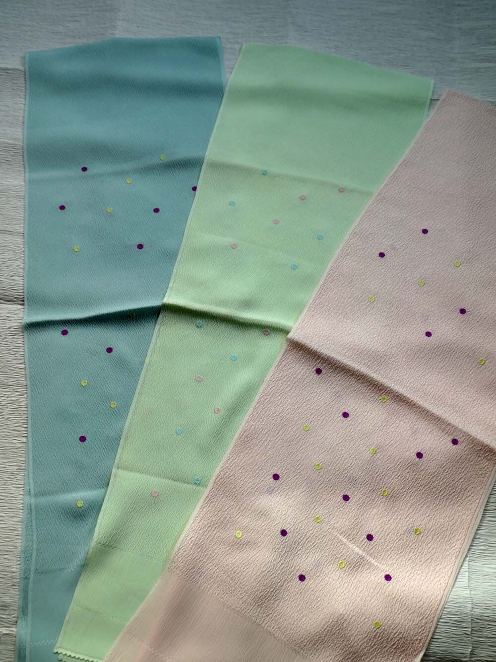 帯揚げ 水玉刺繍 Jizaiya 帯揚げ 水玉刺繍 Jizaiya