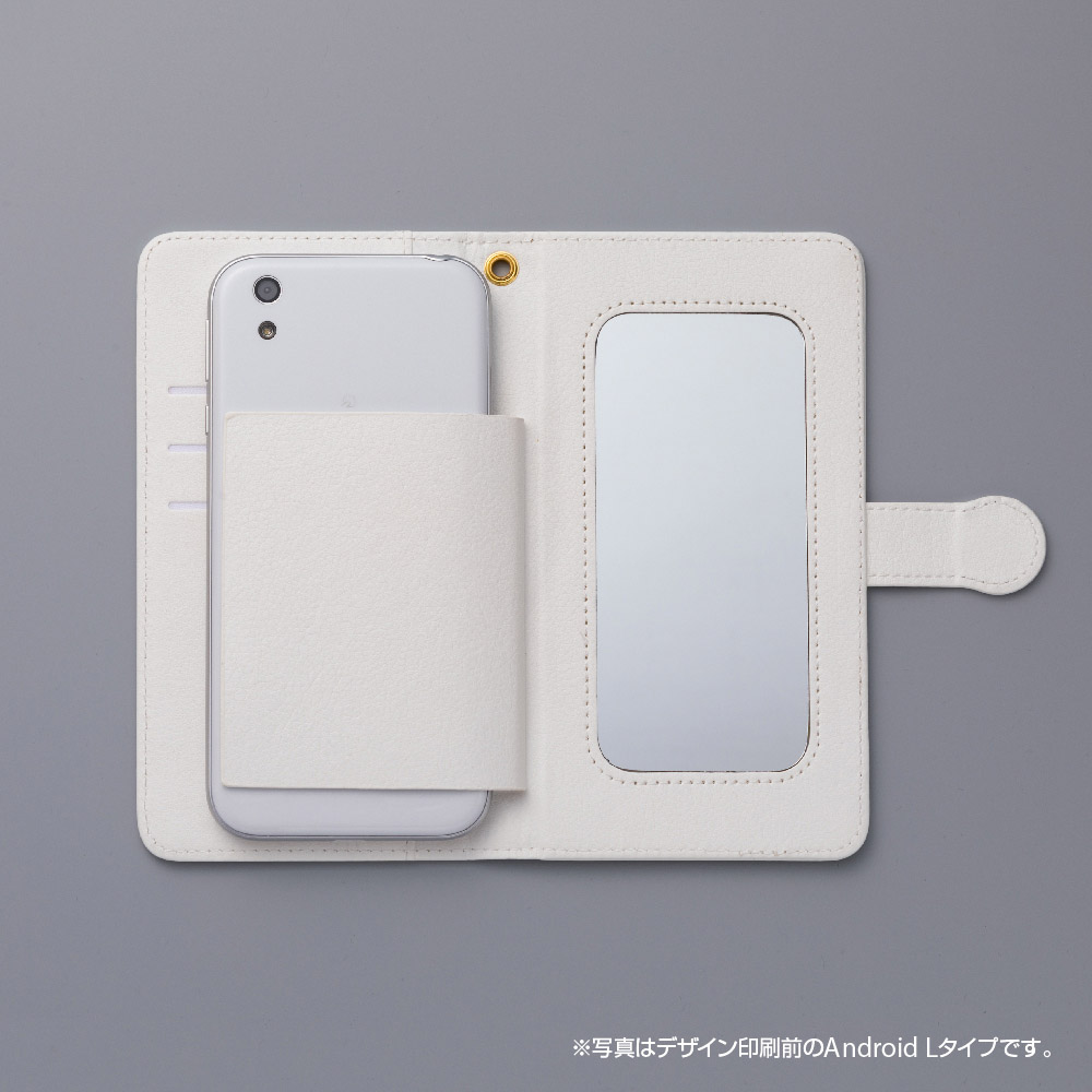 Ejnris 045 Android L 手帳型スマホケース サムライ 侍 ちょんまげ 丁髷 おっさん ゆるキャラ かわいい Saule Factry