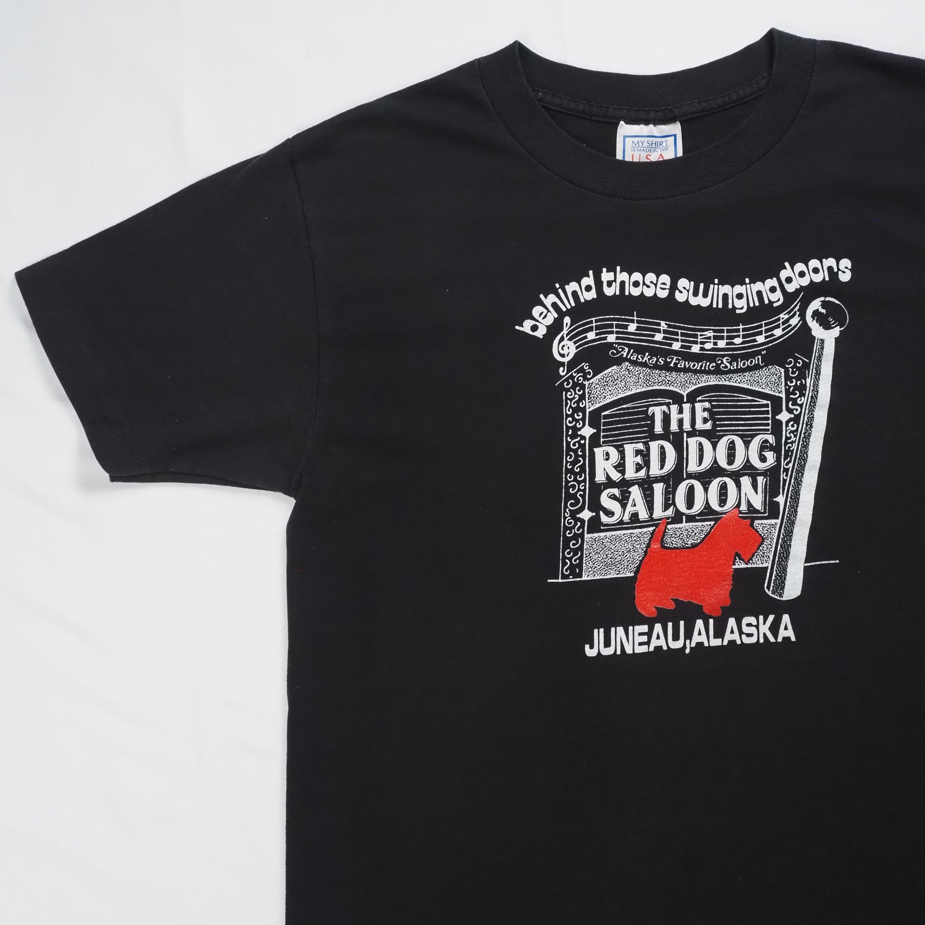 90's アラスカ バーTシャツ Lサイズ ブラック の画像 6