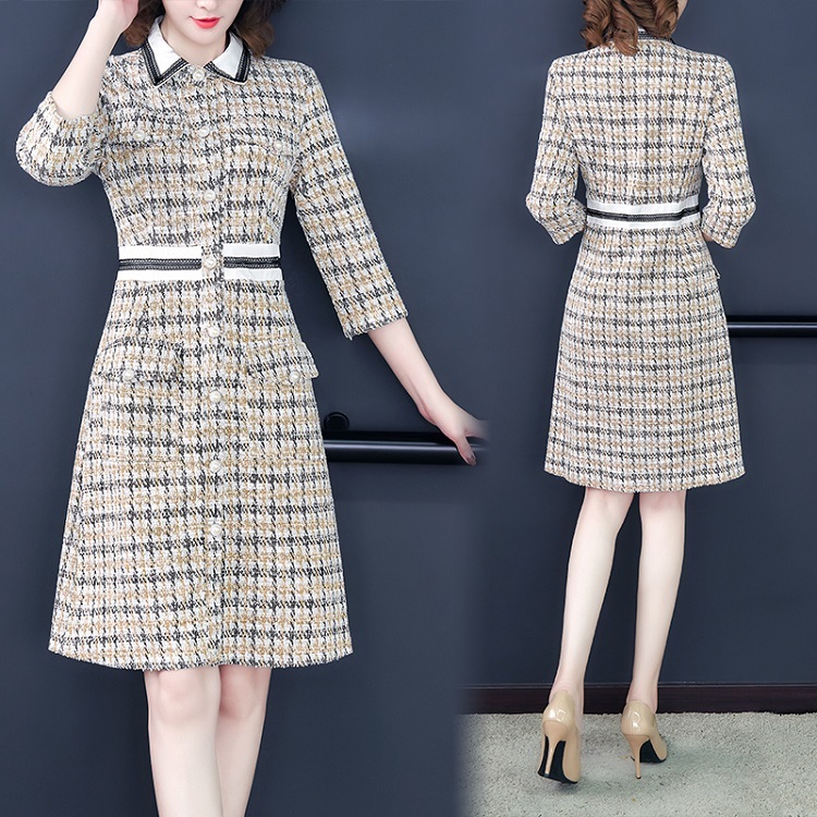 ツイードワンピース ツイードワンピ ワンピース ワンピ 通販ワンピース 通販ワンピ レディース 女性用 長袖 ミニ丈 ショート ツイード 立て襟 ハイウエスト ボタン バックファスナー Aライン デート オフィス 通勤 食事会 お呼ばれ 女子会 エレガント 上品 人気 おすすめ