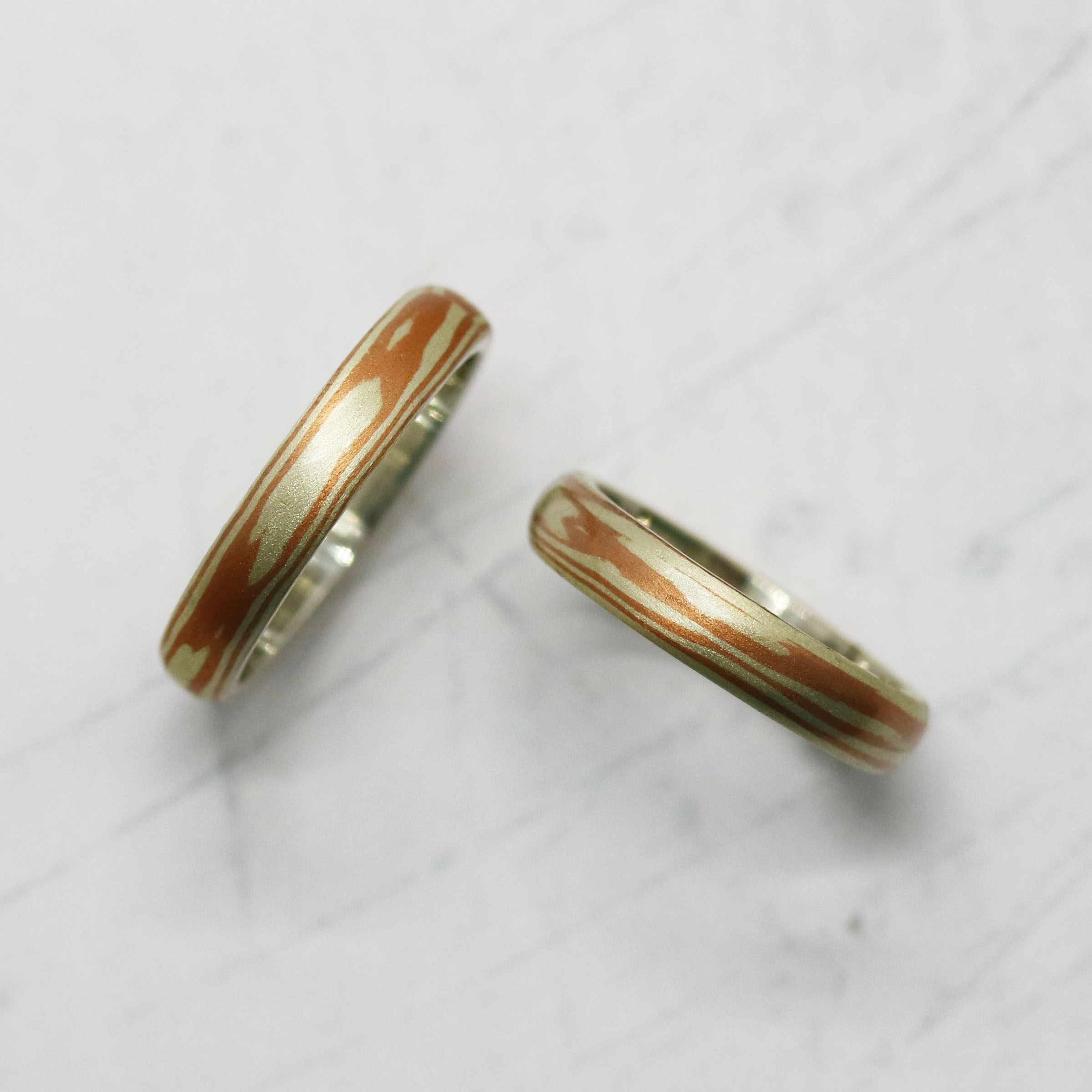 ペアリング 平甲丸 木目金 銀 銅 幅4 0mm Somm Jewelry ソムジュエリー ペアリング 平甲丸 木目金 銀 銅 幅4 0mm Somm Jewelry ソムジュエリー