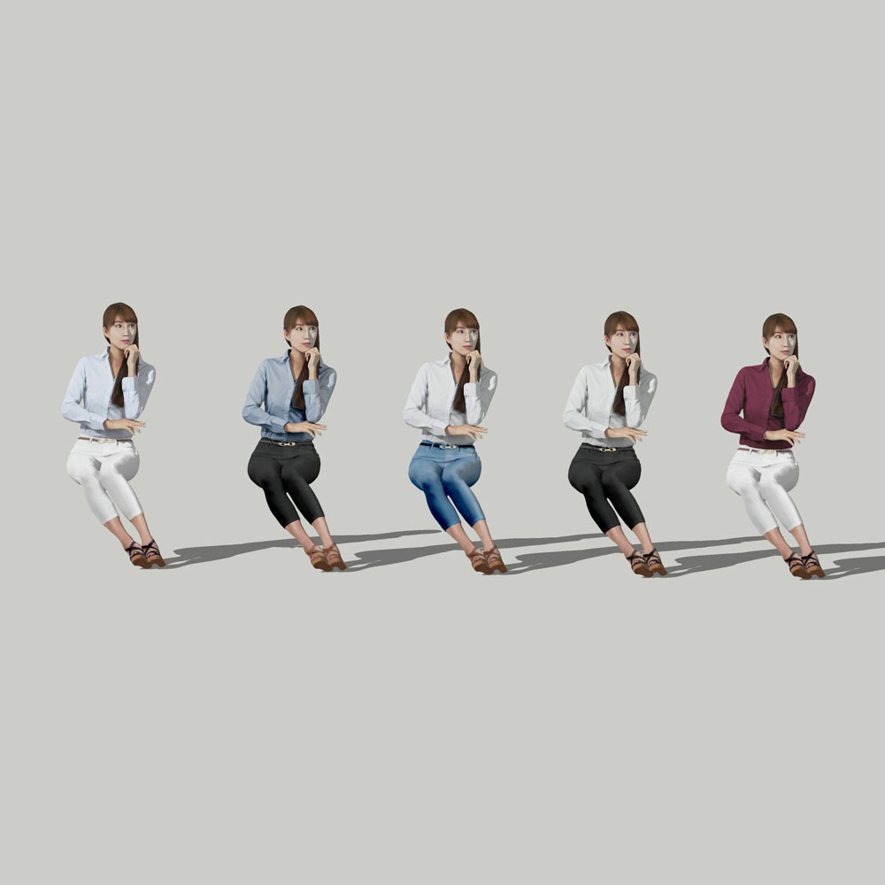 SketchUp素材 3D人物モデル ( Posed ) 009_Rika - 画像2