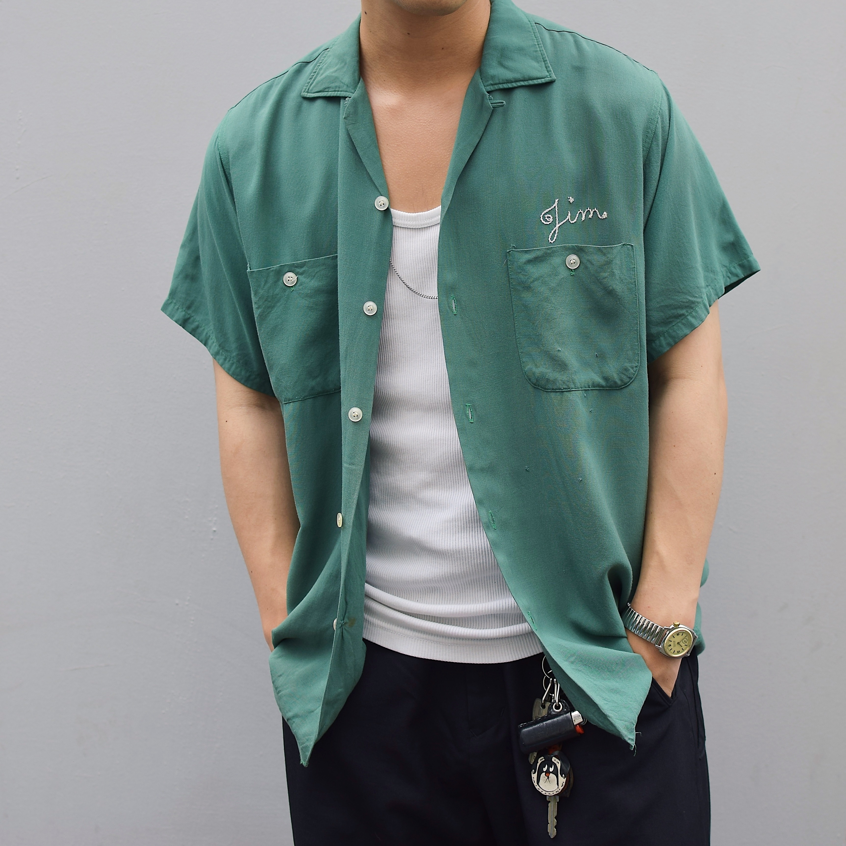 Vintage 50〜60's【Dunhill】"Midwest Rubber" Rayon Bowling Shirt の画像 3
