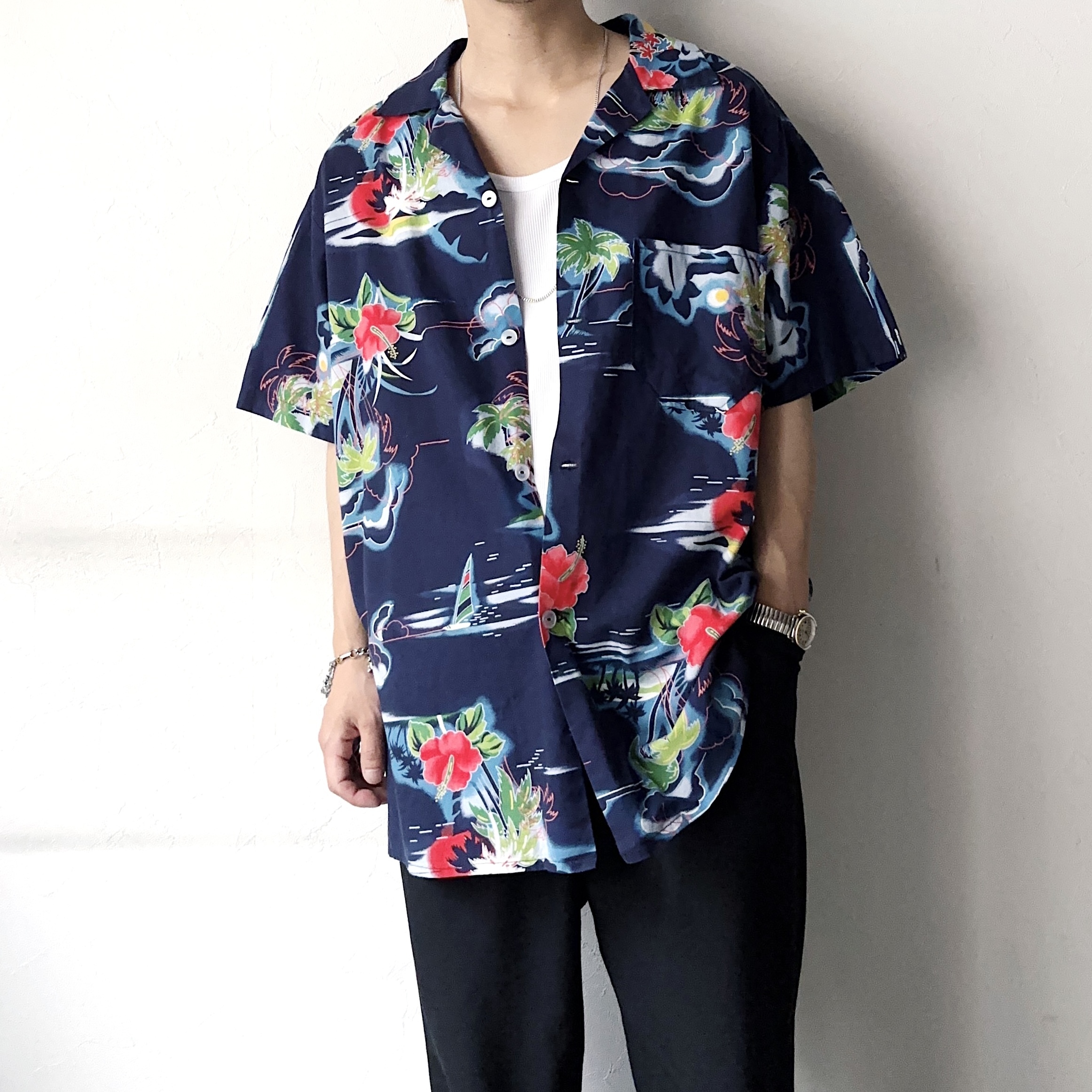 Vintage 70's【Specially Fashioned by Edna】Short Sleeve Hawaiian Shirt の画像 3