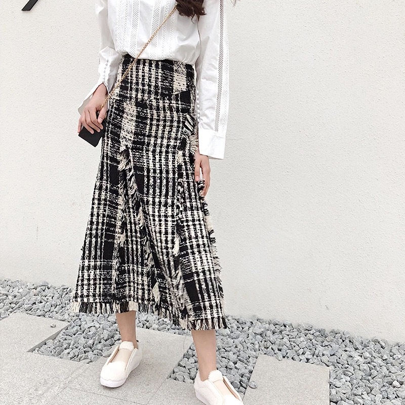 大人気 モノトーンチェックスカート Selectshop Daisy 大人気 モノトーンチェックスカート Selectshop Daisy