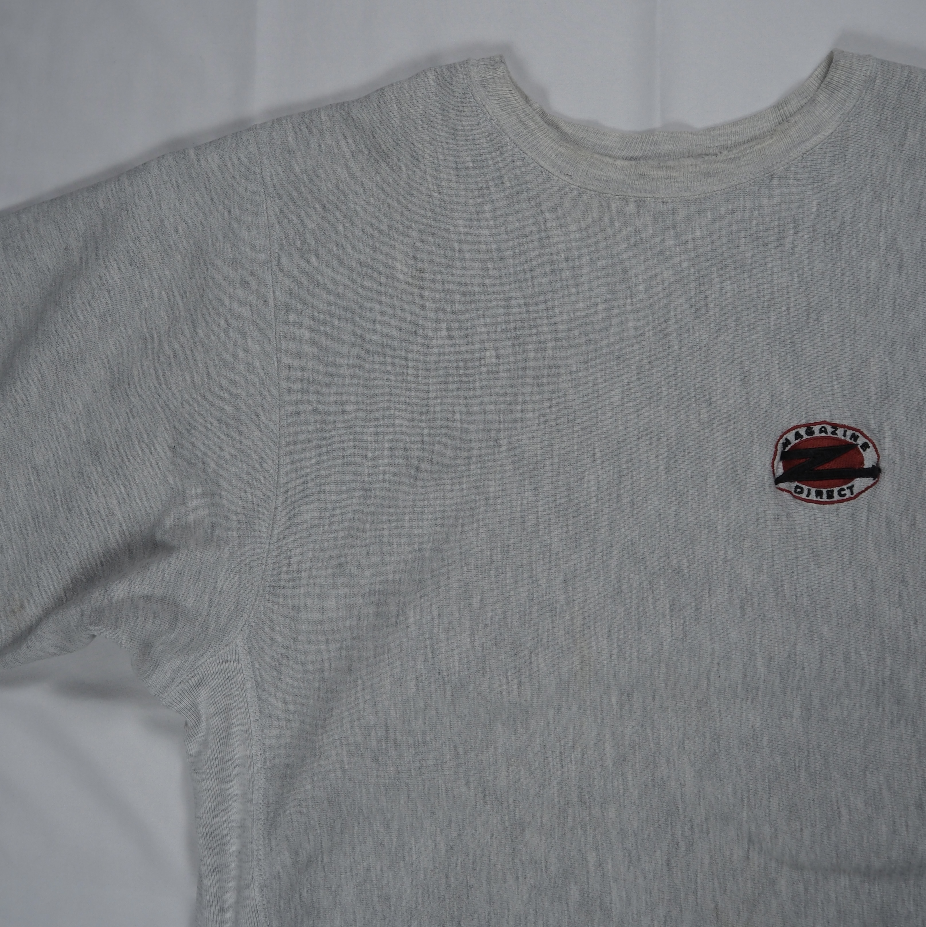 90’s Champion R.W. カラーネック グレー ワンポイント XL の画像 4