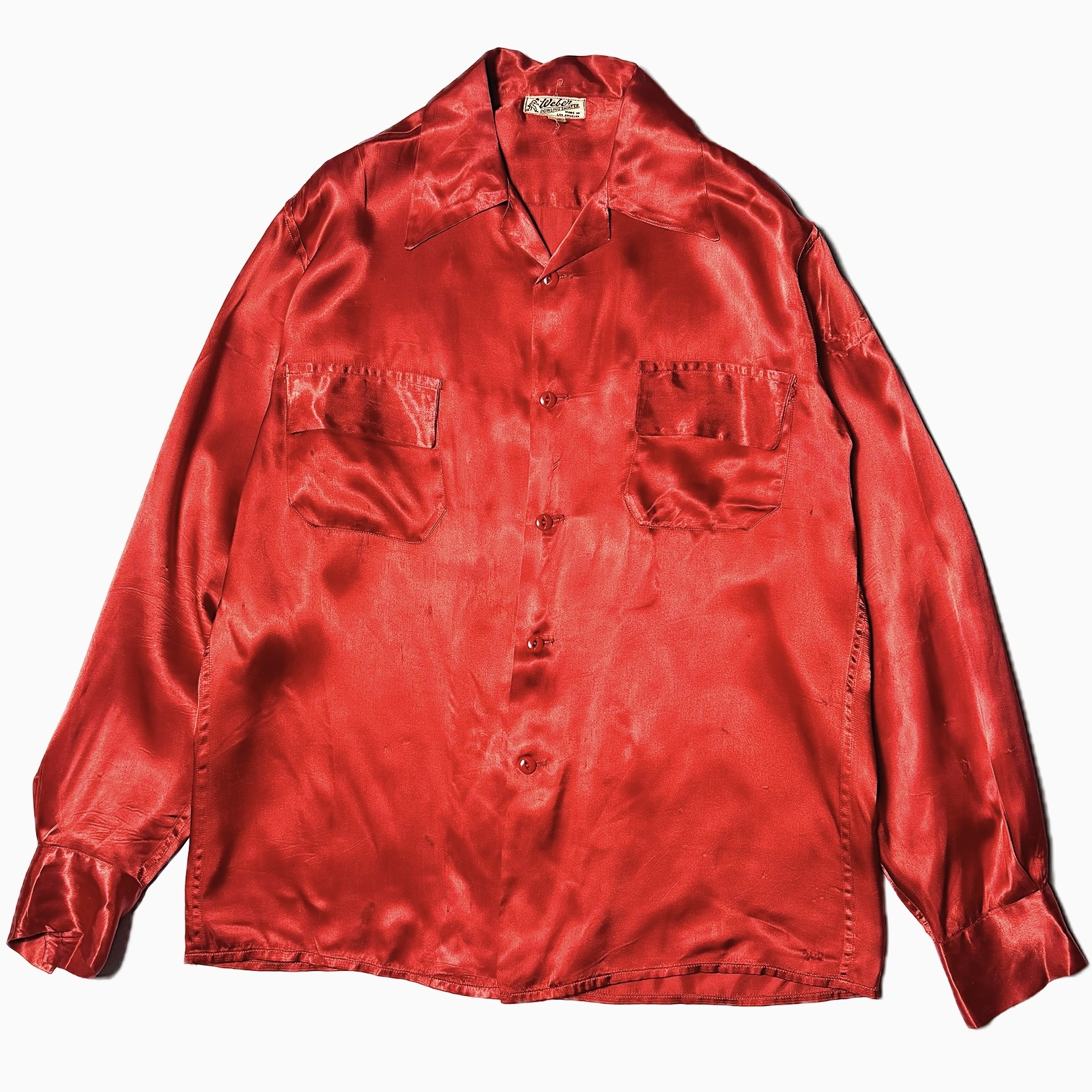 Vintage 40～50's【Weber】"TRAILWAYS BEND" Satin Shirt の画像 2