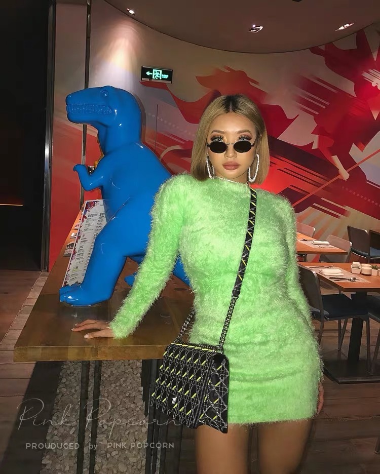 Shaggyニットセットアップ シャギー ニットワンピ ニットスカート ニットボディコン ナイトアウト クラブ Hotgirls