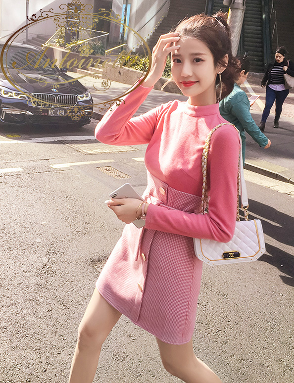 レディース レトロ ワンピース ピンク ニット かわいい 長袖 冬服 Antoinette Powered By Base レディース レトロ ワンピース ピンク ニット かわいい 長袖 冬服 Antoinette Powered By Base